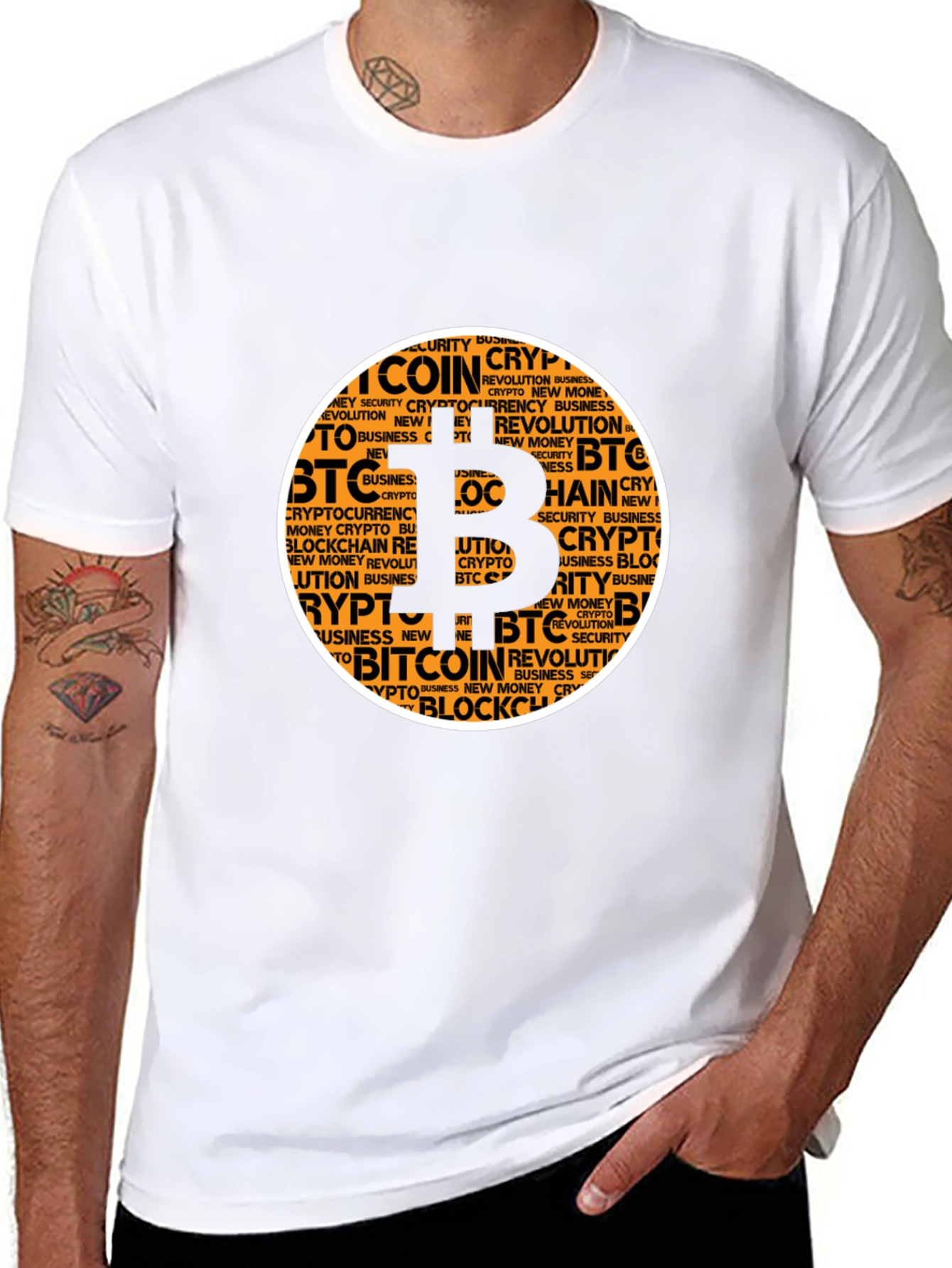 Bitcoin Crypto Word Art T-Shirt