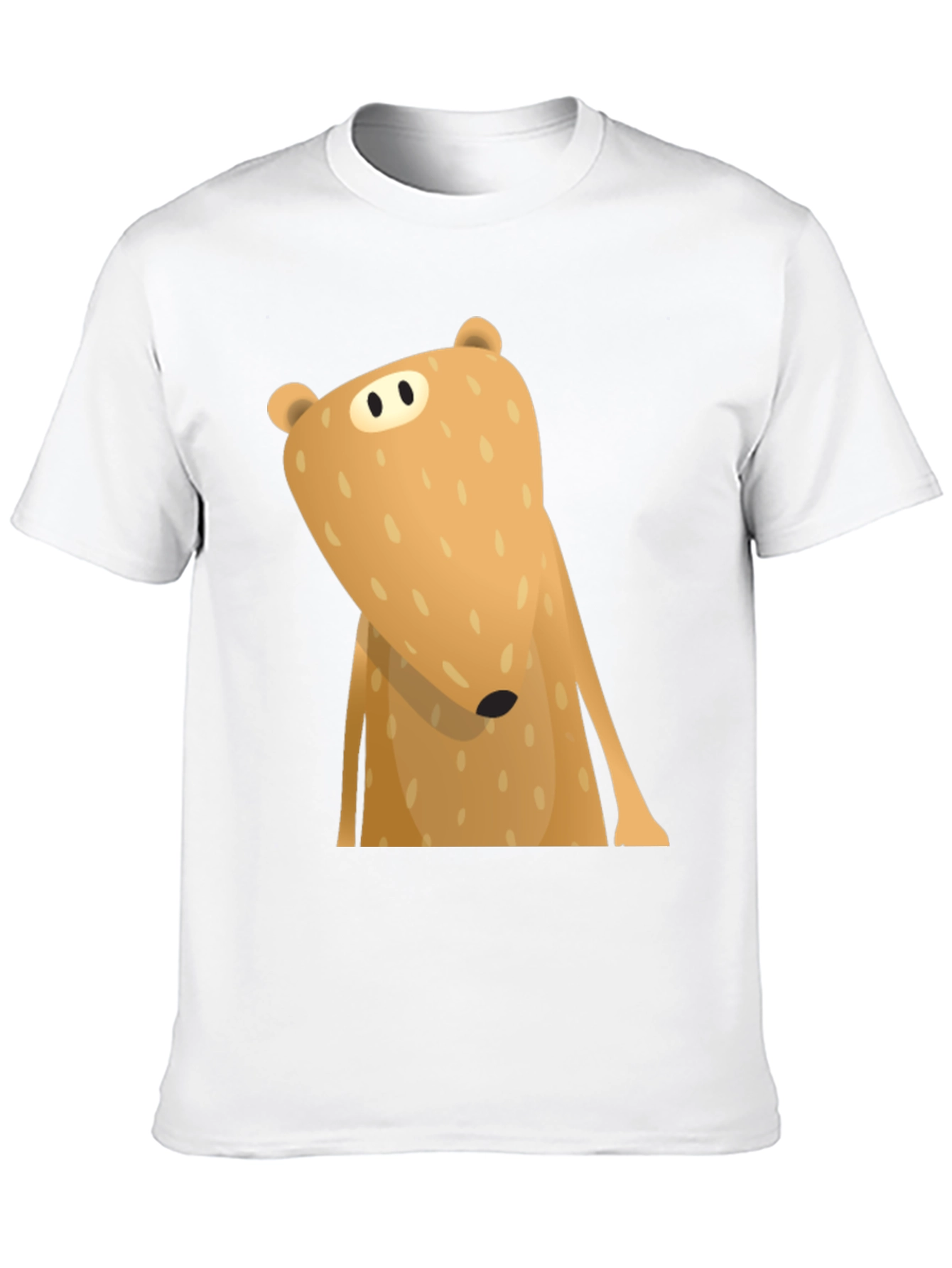 Funny Cartoon Bear Graphic T-Shirt - Black