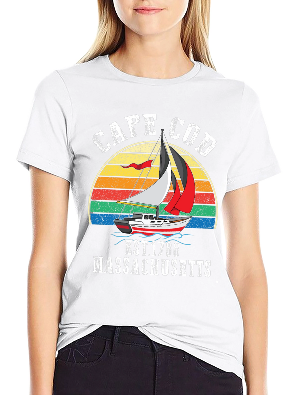 Cape Cod Massachusetts Sailboat T-Shirt