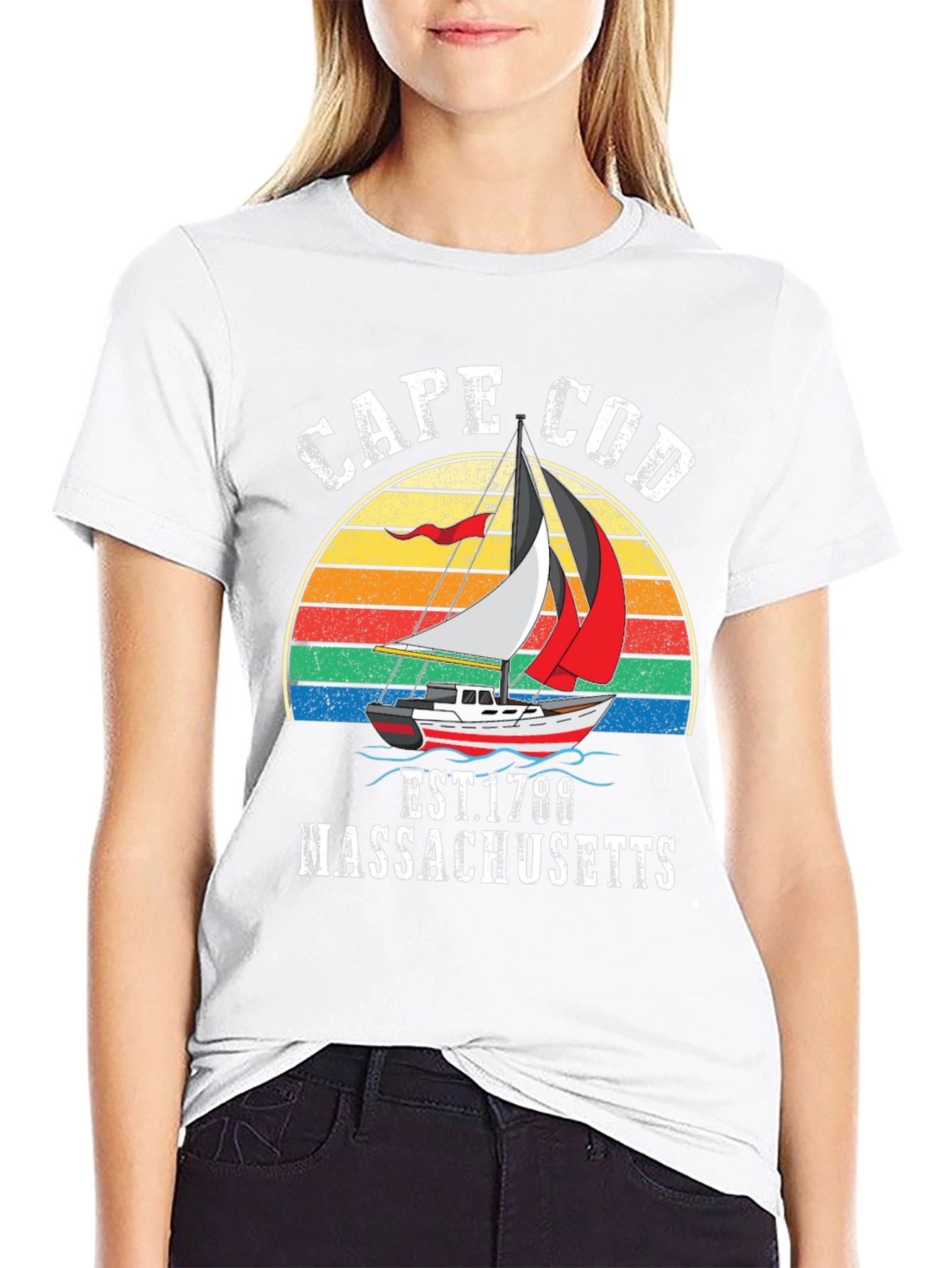Cape Cod Massachusetts Sailboat T-Shirt