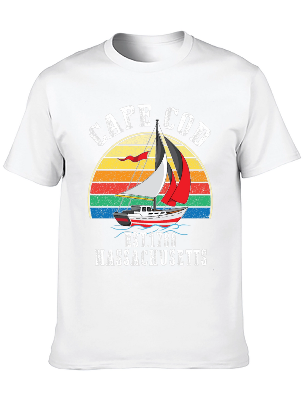 Cape Cod Massachusetts Sailboat T-Shirt