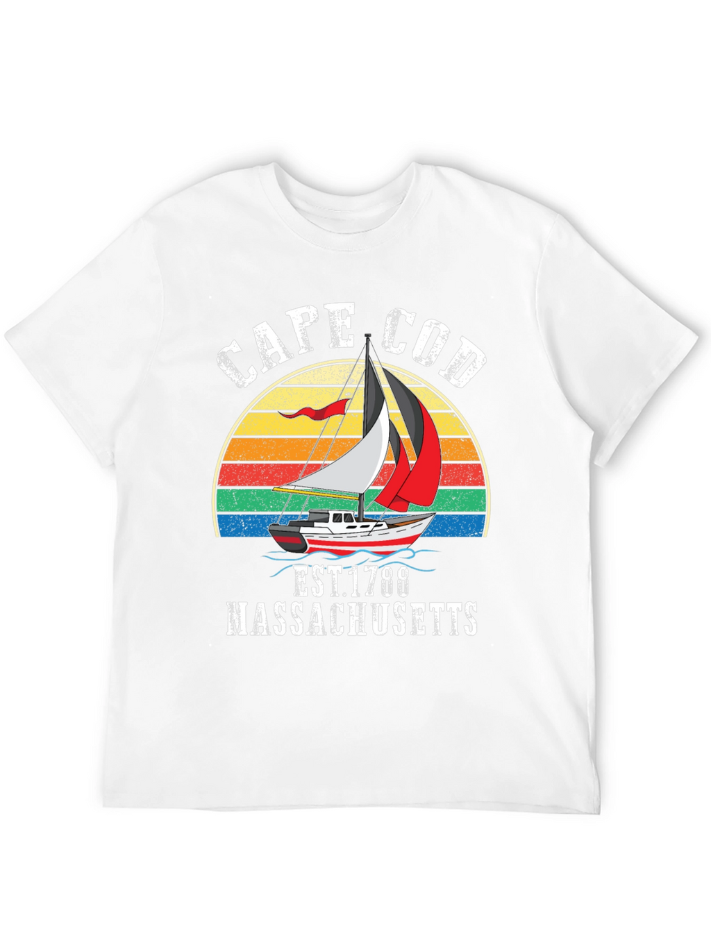 Cape Cod Massachusetts Sailboat T-Shirt