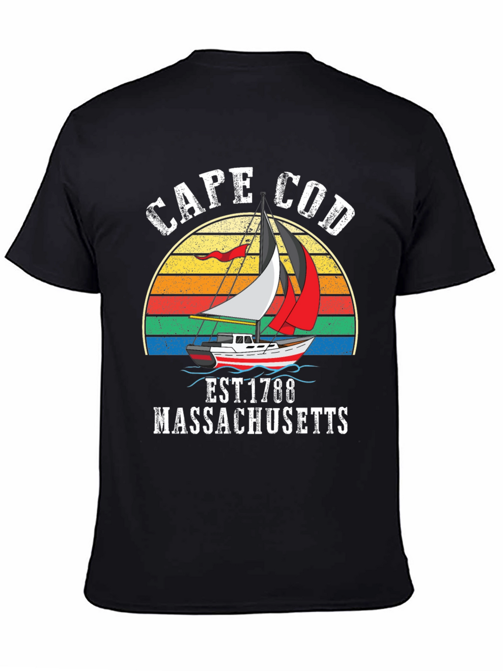 Cape Cod Massachusetts Sailboat T-Shirt