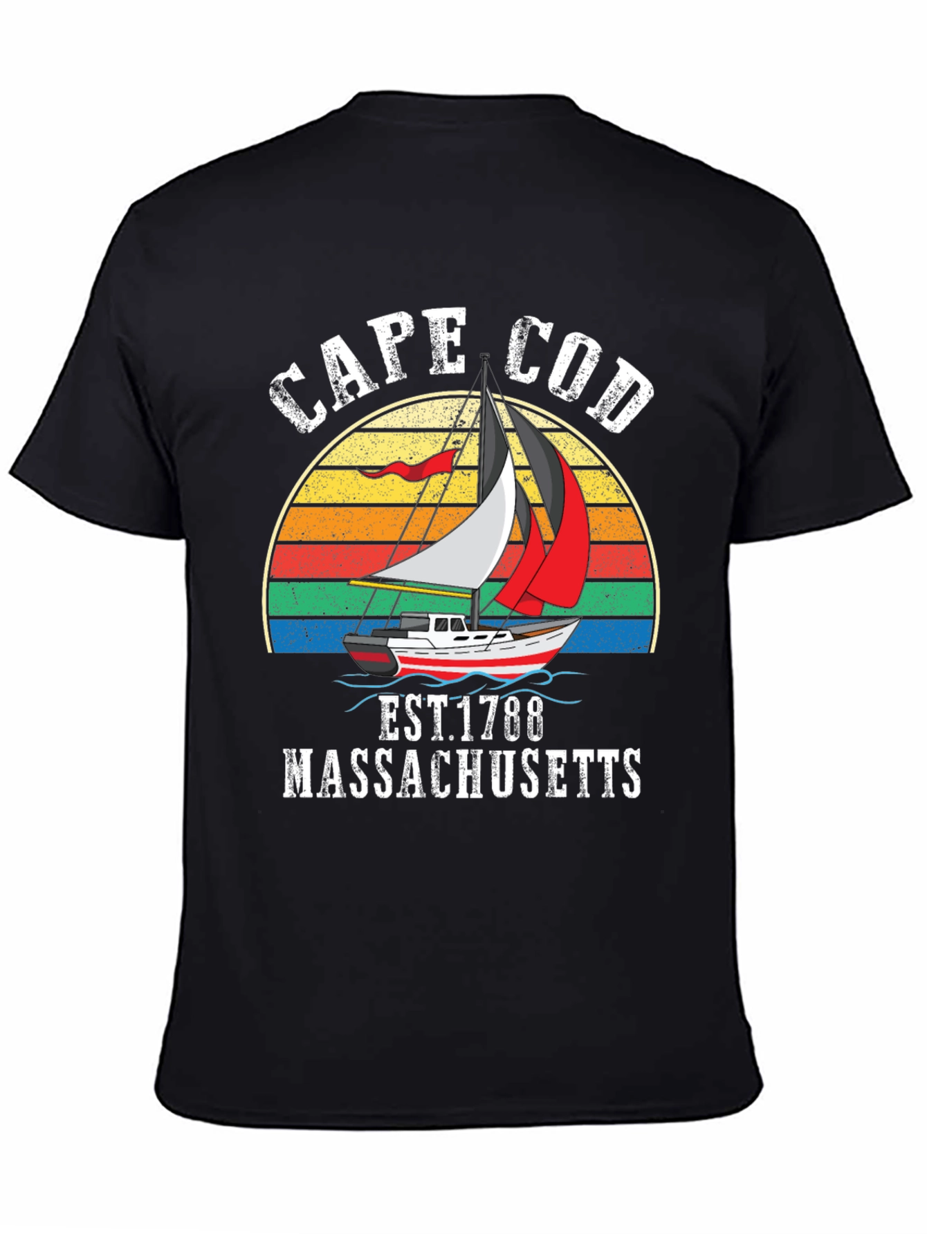 Cape Cod Massachusetts Sailboat T-Shirt