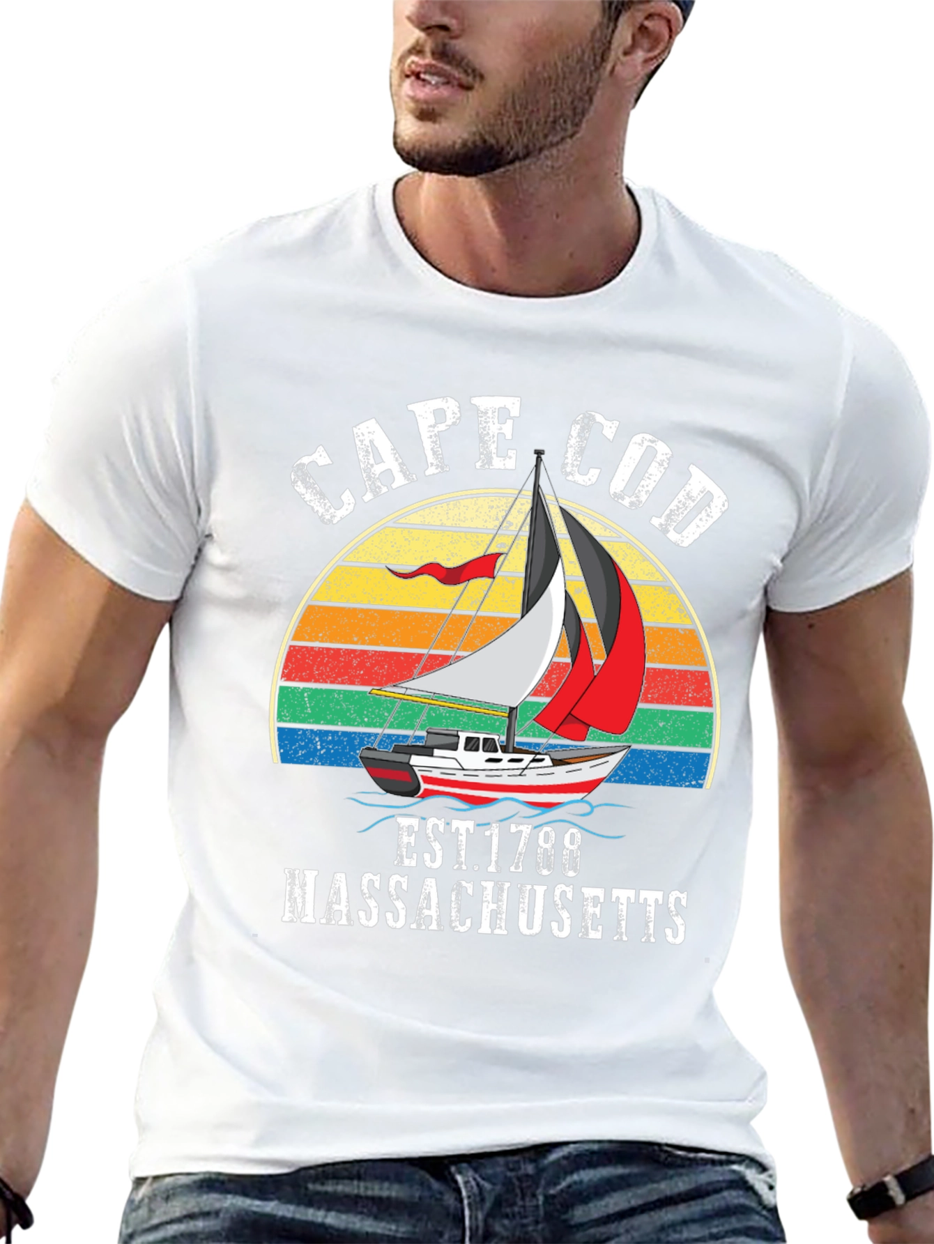 Cape Cod Massachusetts Sailboat T-Shirt