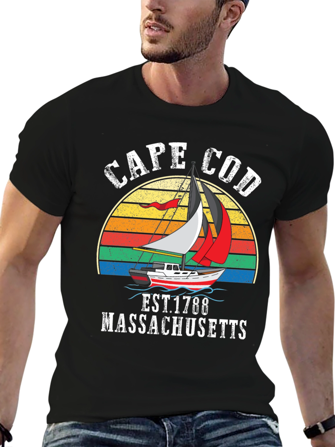 Cape Cod Massachusetts Sailboat T-Shirt