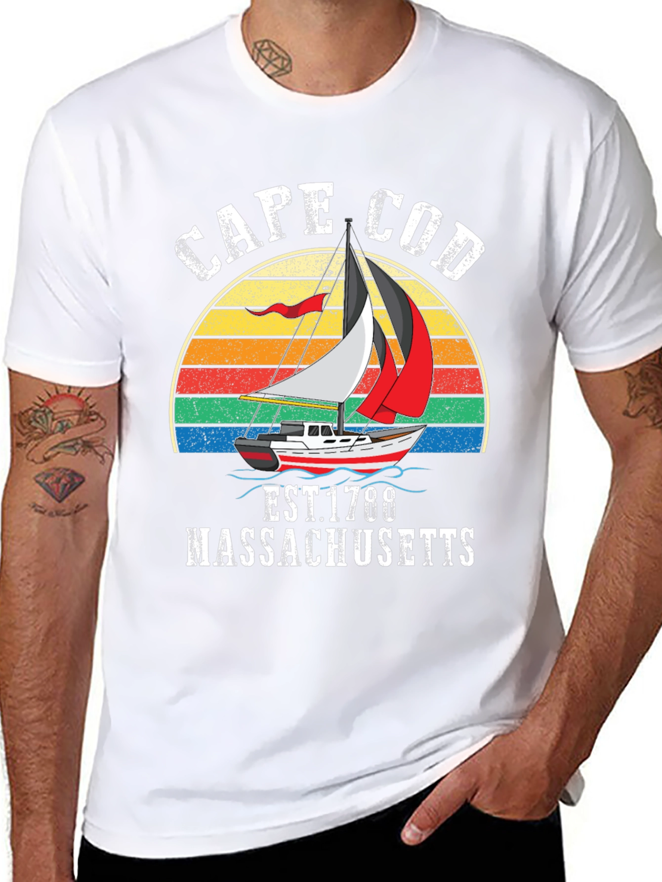 Cape Cod Massachusetts Sailboat T-Shirt