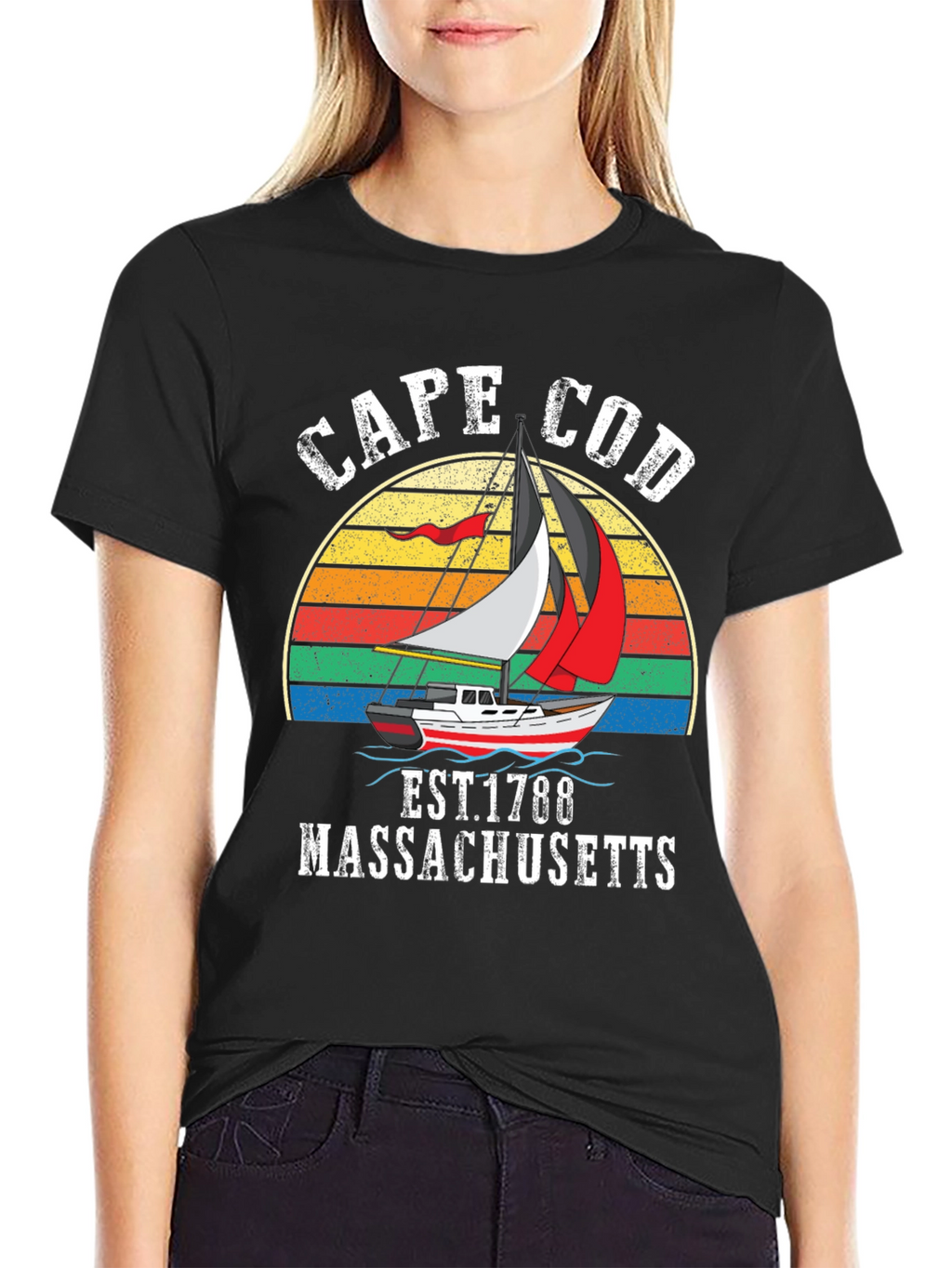 Cape Cod Massachusetts Sailboat T-Shirt