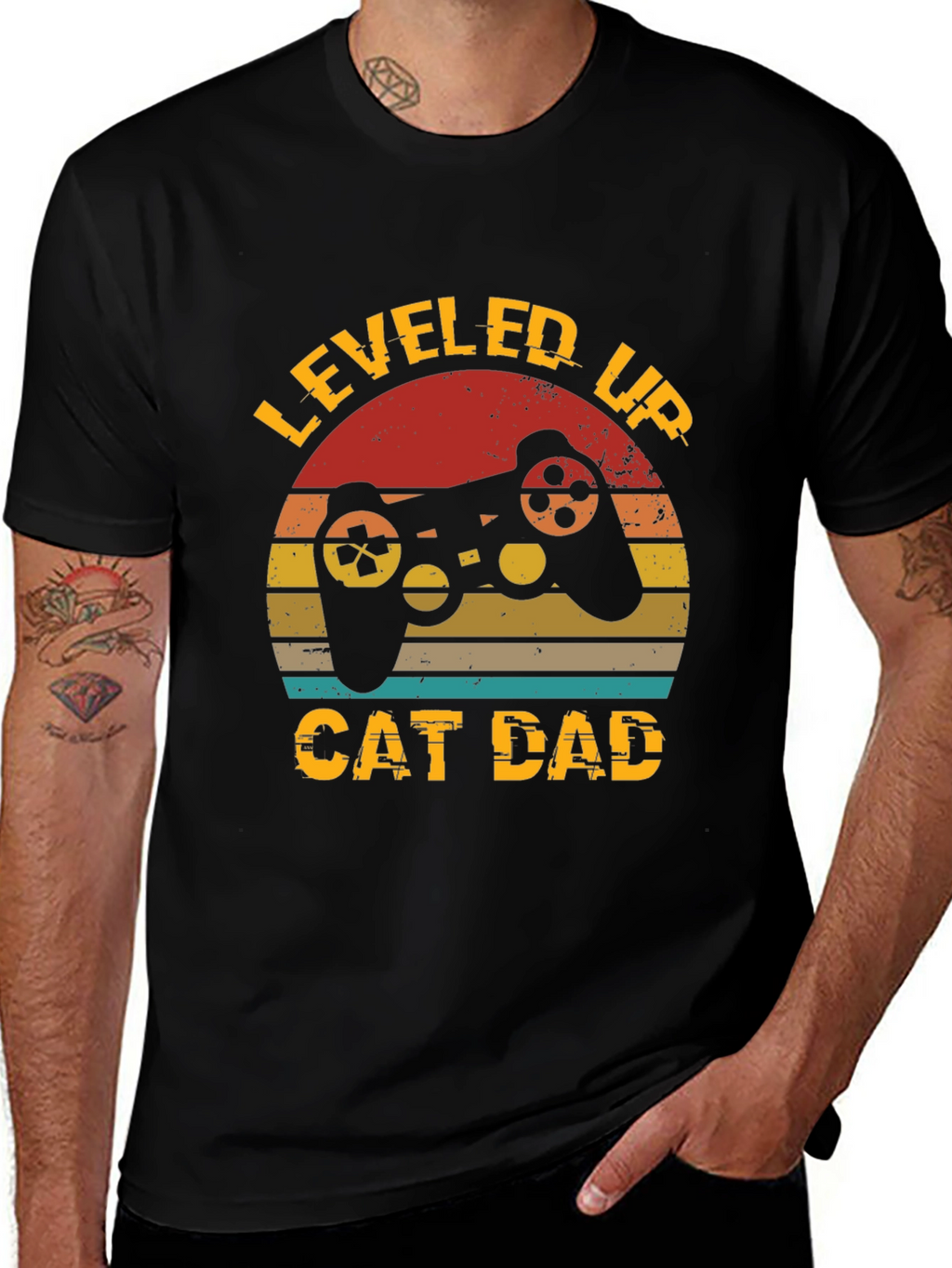 Leveled Up Cat Dad T-Shirt