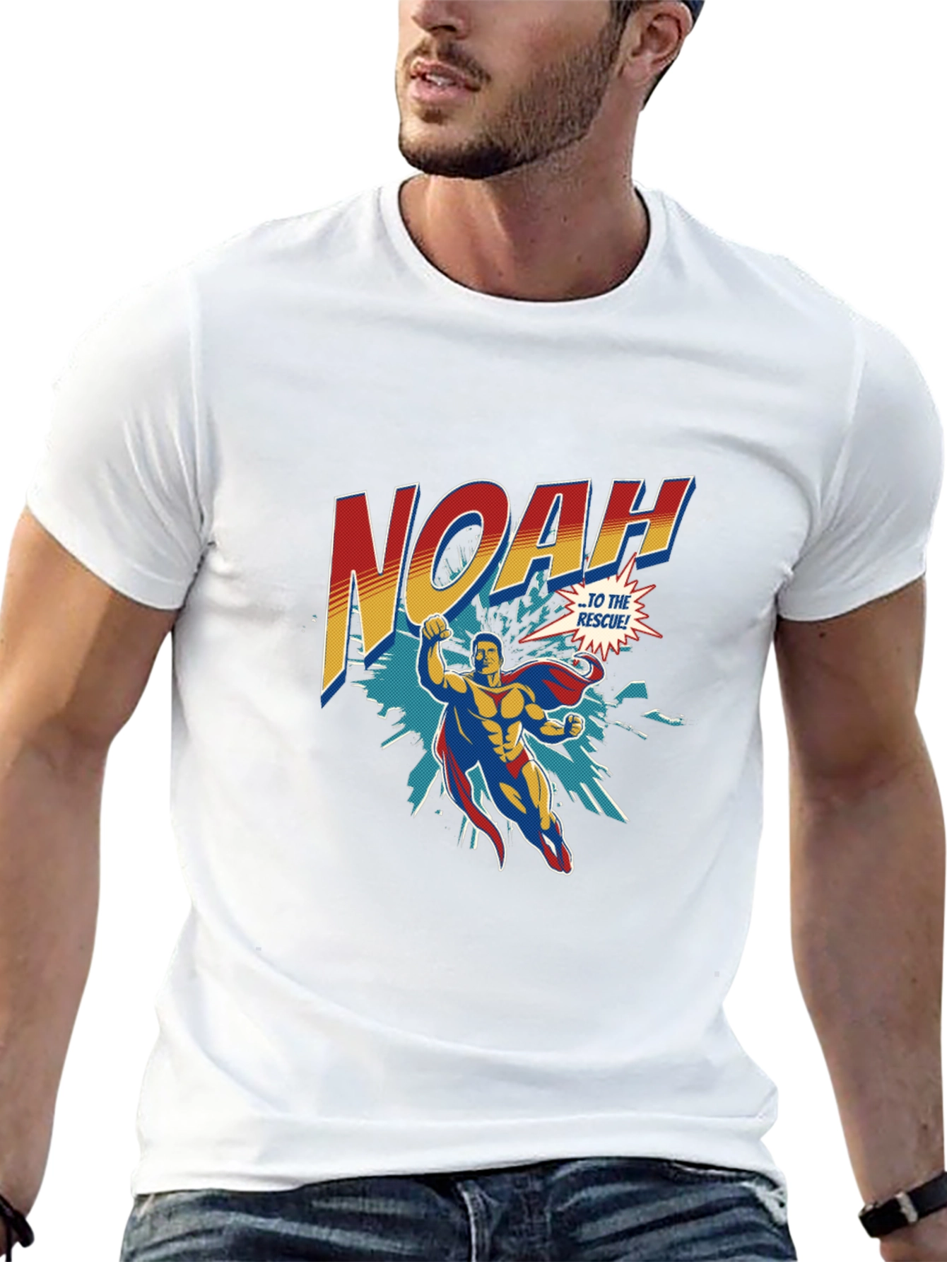 Noah Superhero T-Shirt - Personalized Comic Style Tee
