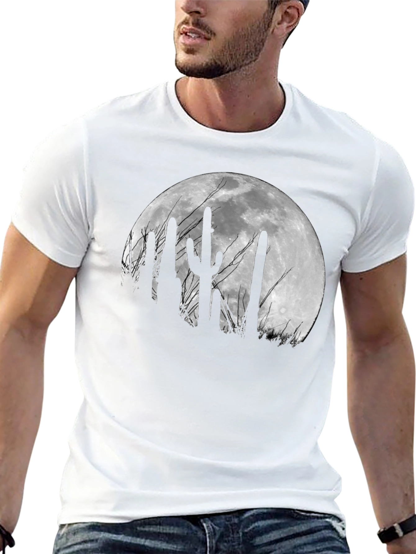 Cactus Moon Black T-Shirt