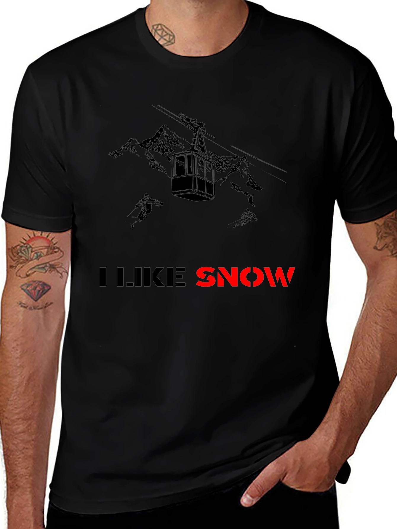I Like Snow T-Shirt: Ski Gondola & Mountains