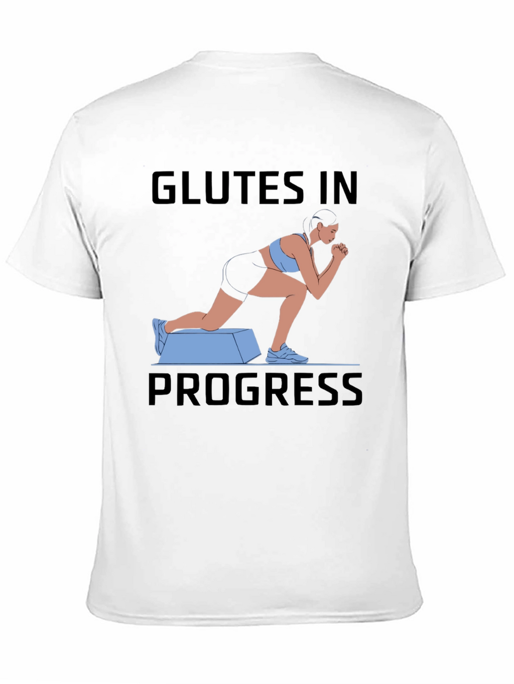 Glutes In Progress Workout Tee - Black Cotton