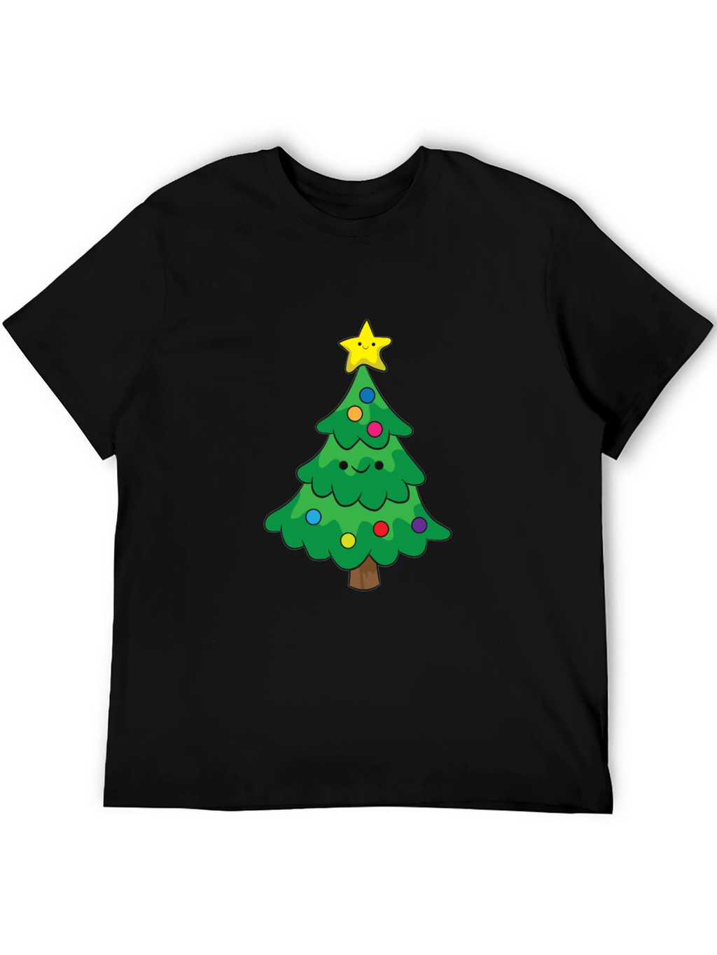 Festive Christmas Tree Graphic Tee - Holiday Cheer