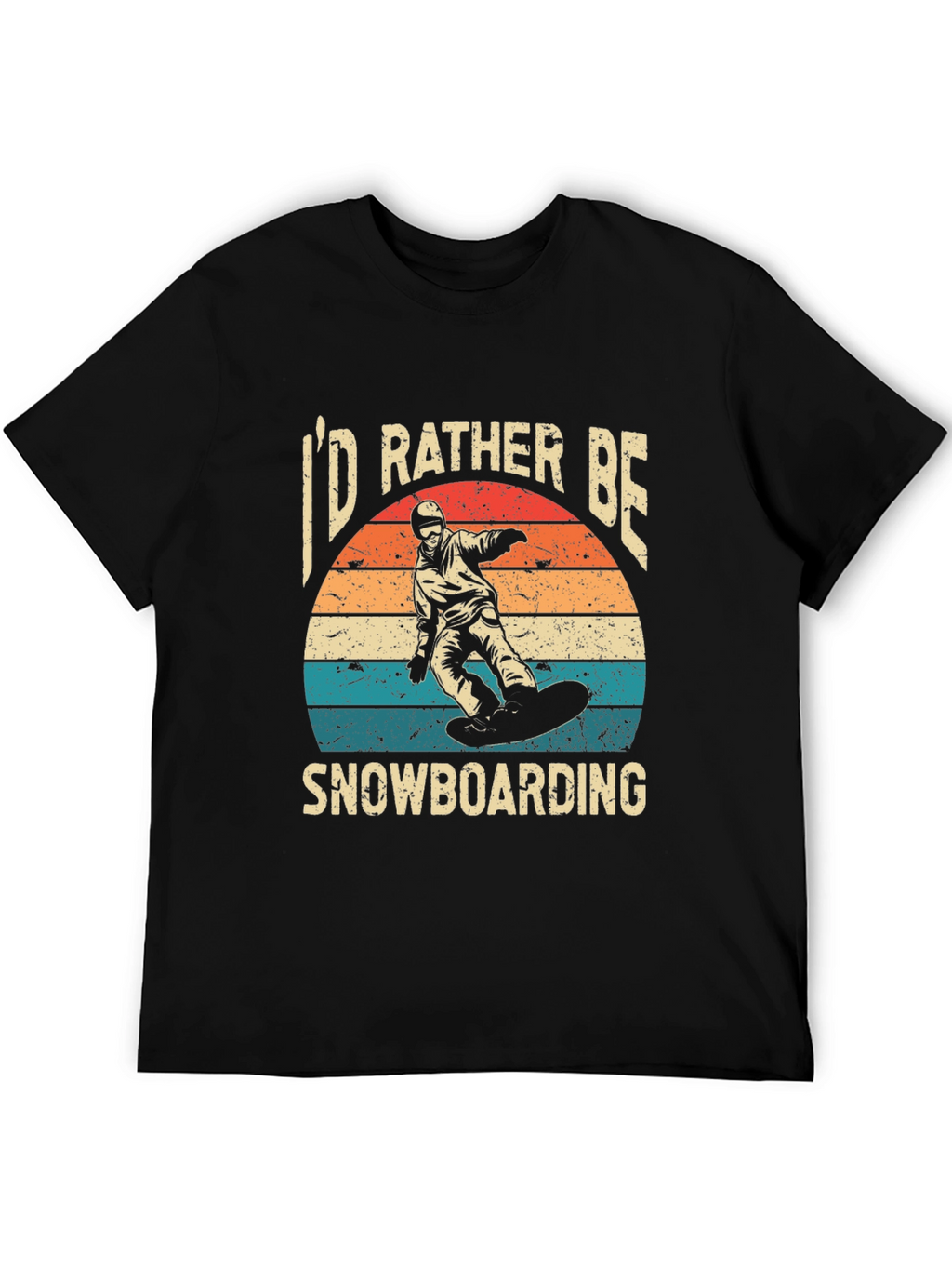 Id Rather Be Snowboarding Black T-Shirt