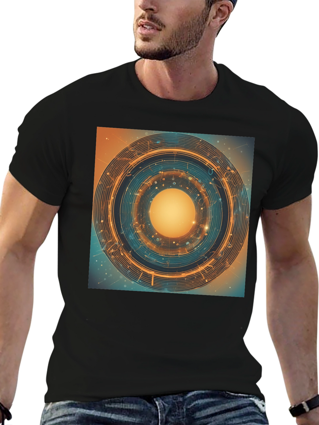 Abstract Geometric Circle Graphic T-Shirt