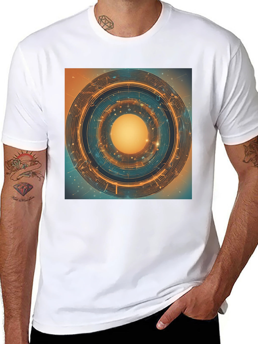 Abstract Geometric Circle Graphic T-Shirt