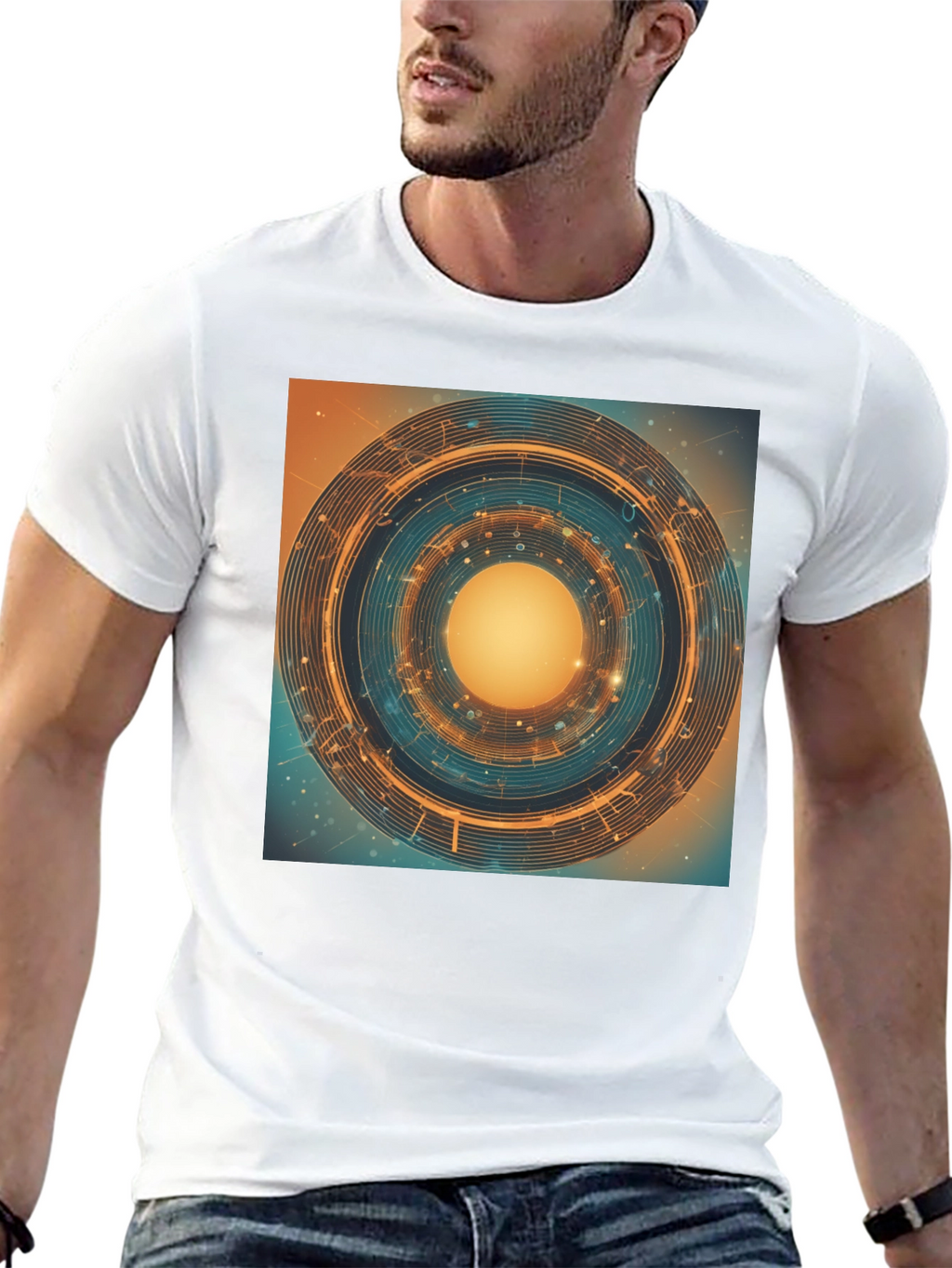 Abstract Geometric Circle Graphic T-Shirt