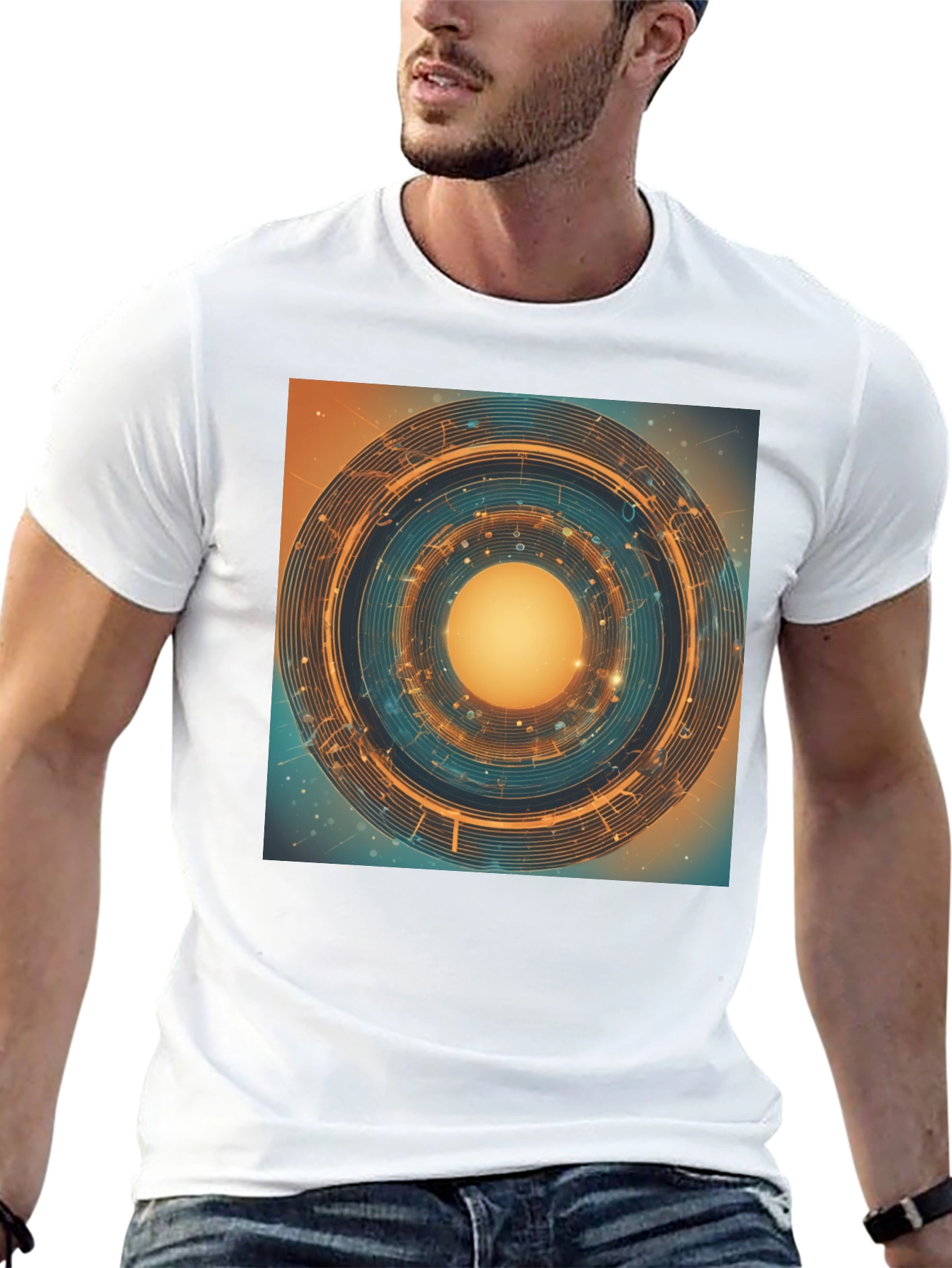 Abstract Geometric Circle Graphic T-Shirt