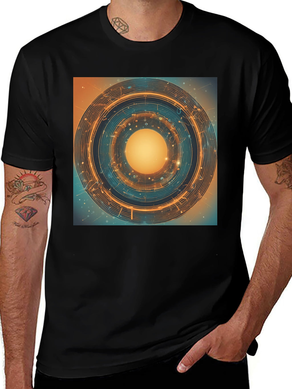 Abstract Geometric Circle Graphic T-Shirt