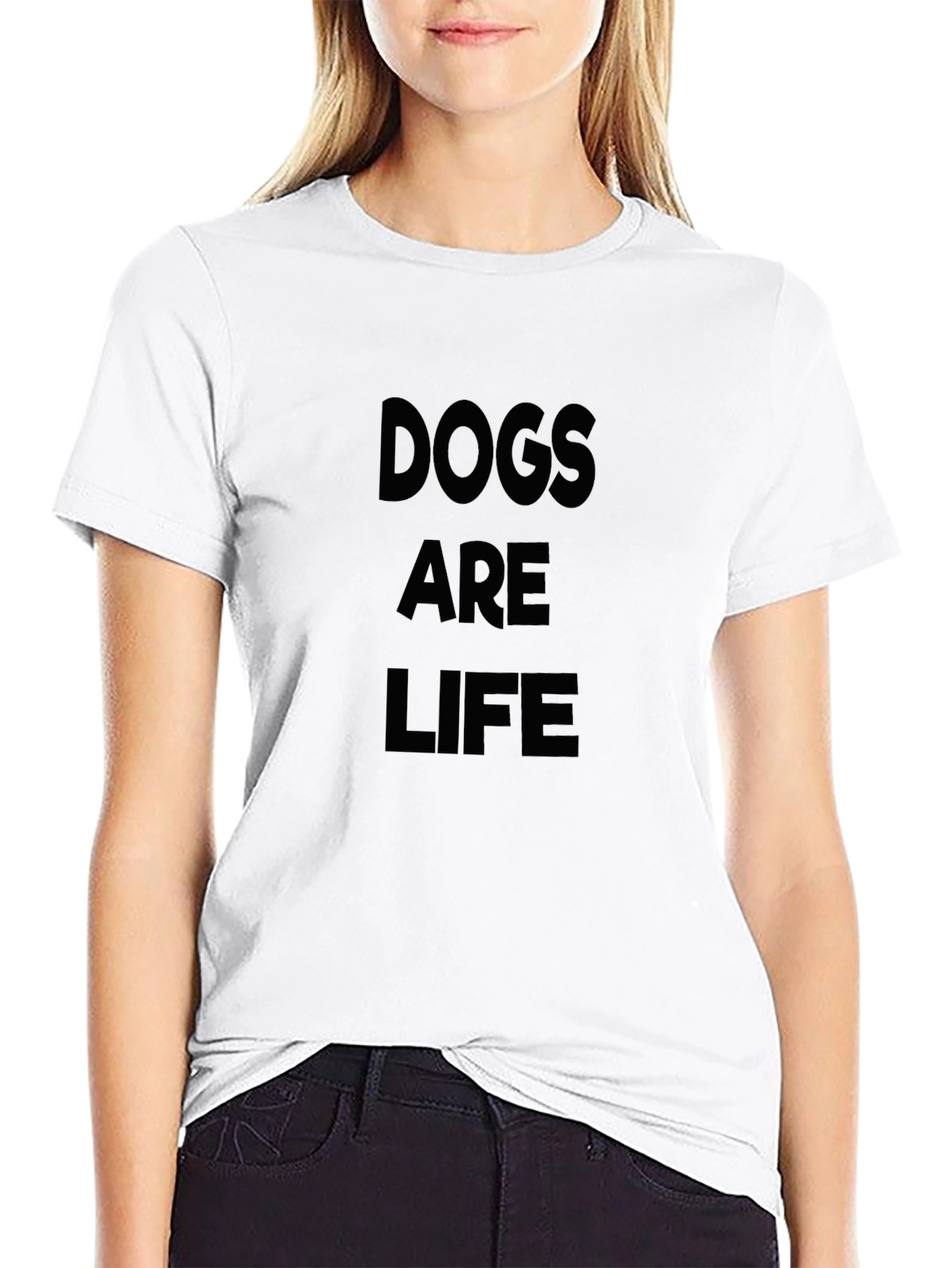 Dogs Are Life Black T-Shirt