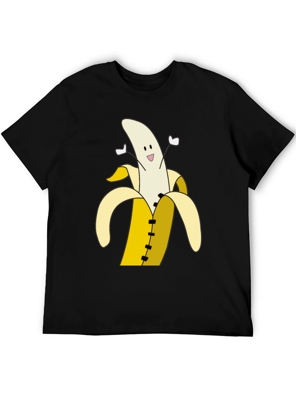 Banana Cartoon T-Shirt - Black Cotton Tee