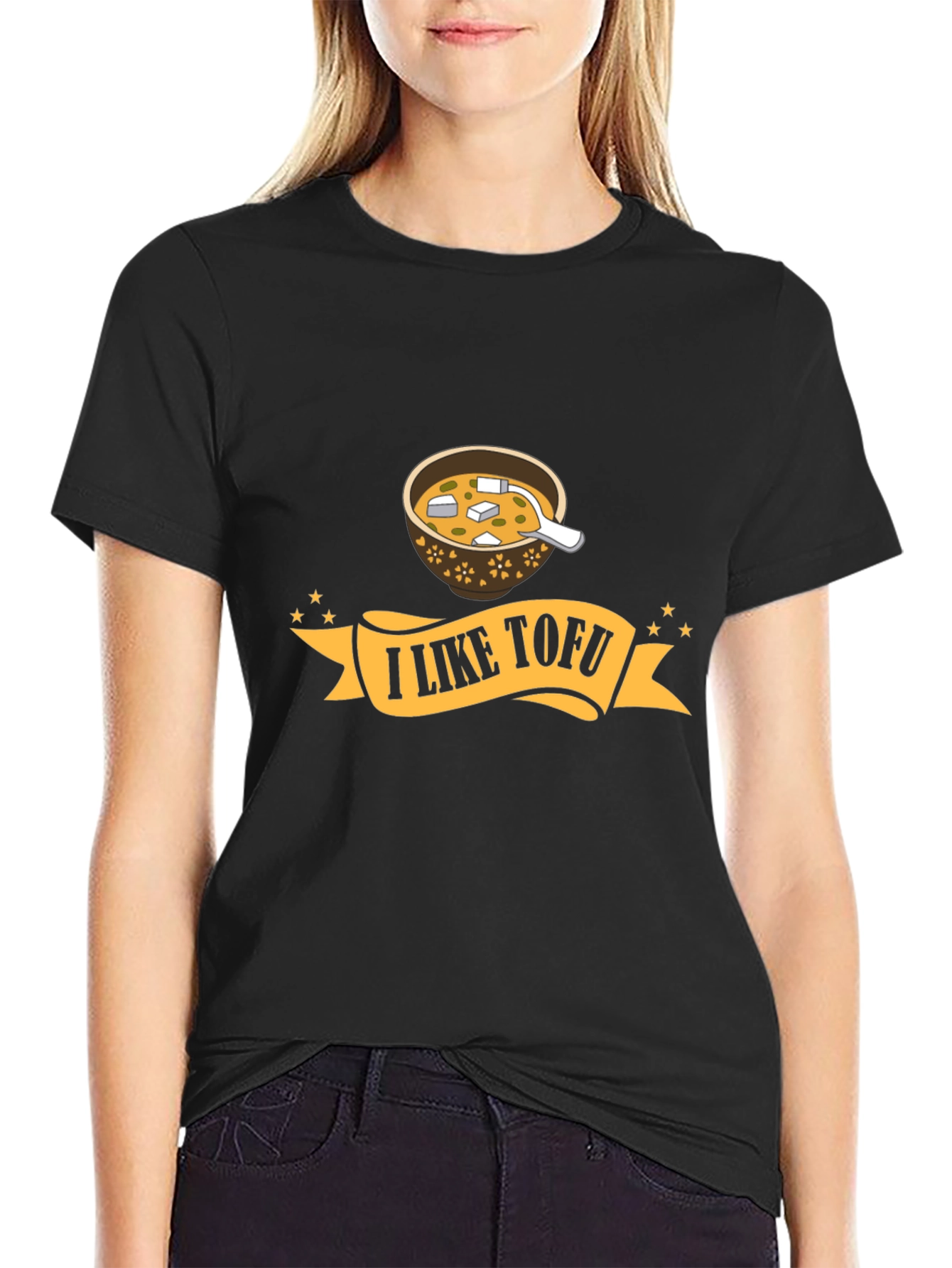 I Like Tofu Graphic T-Shirt - Black Unisex Tee