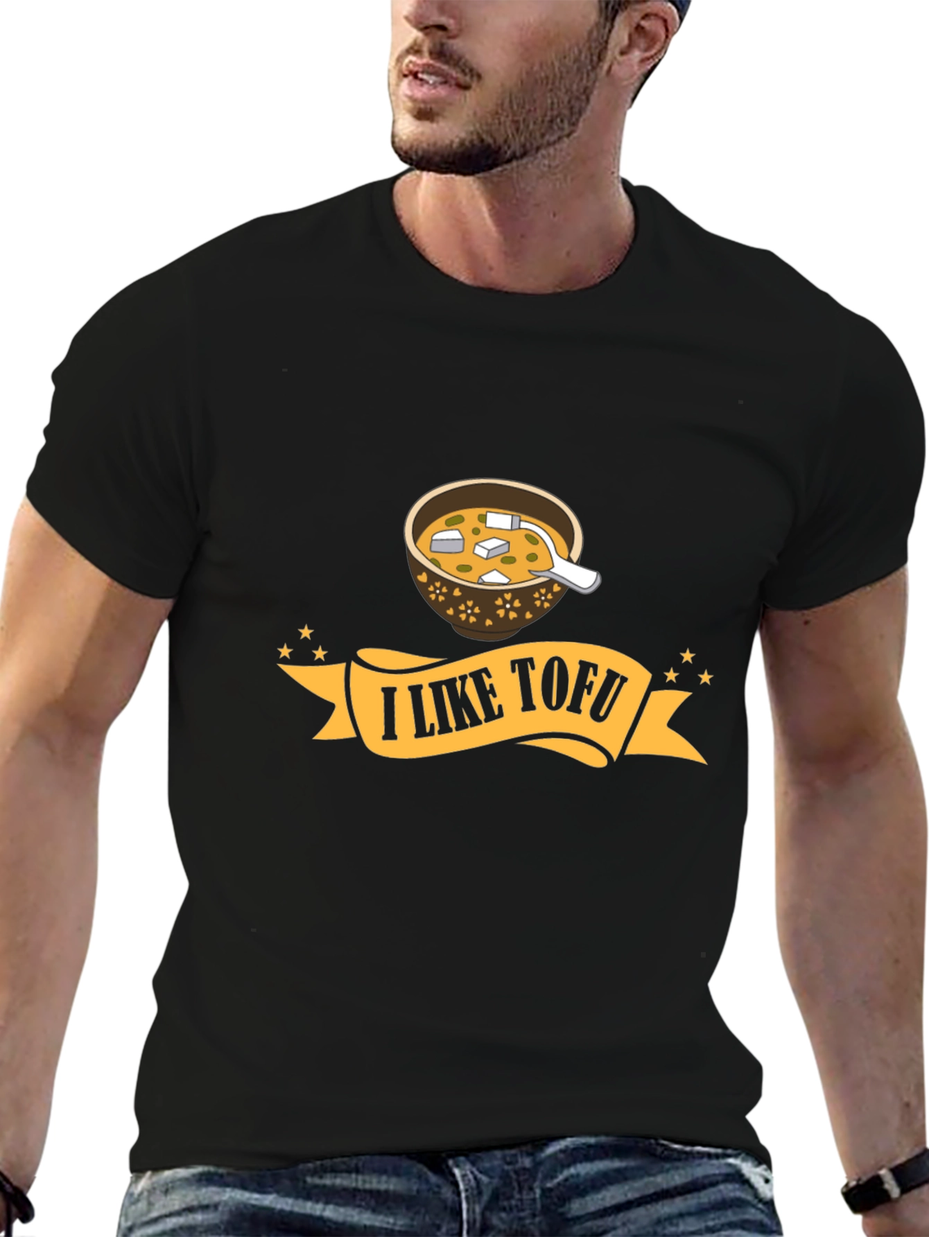 I Like Tofu Graphic T-Shirt - Black Unisex Tee