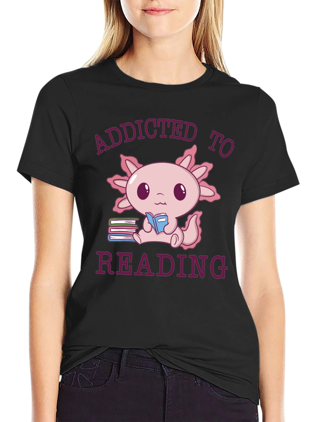 Addicted To Reading Axolotl T-Shirt