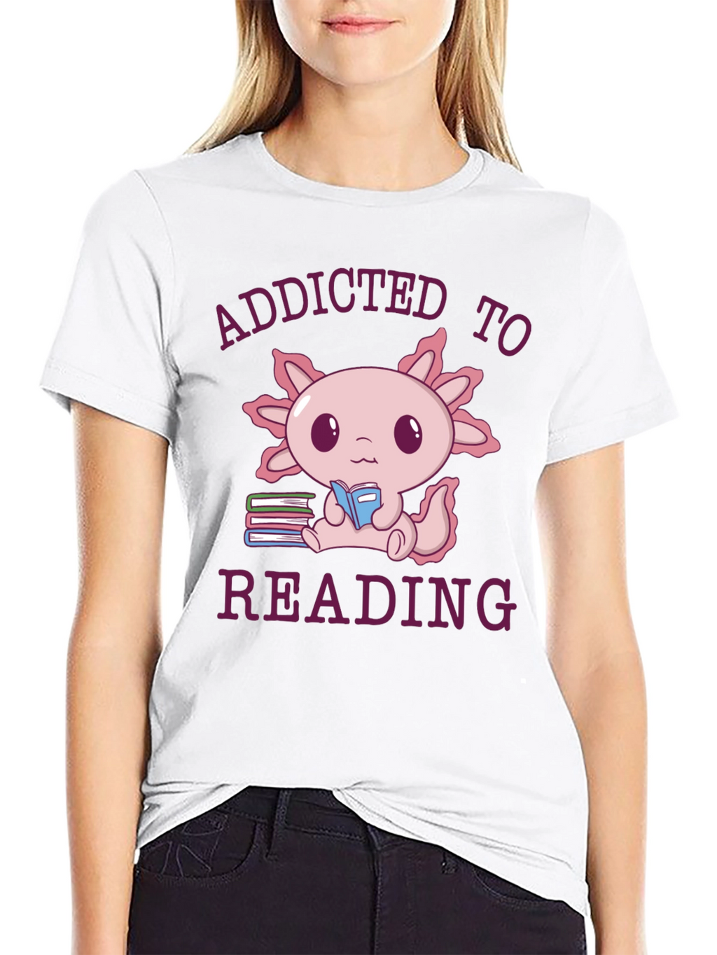 Addicted To Reading Axolotl T-Shirt