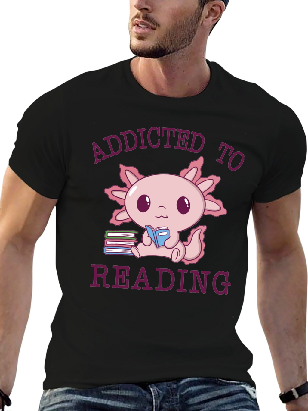 Addicted To Reading Axolotl T-Shirt