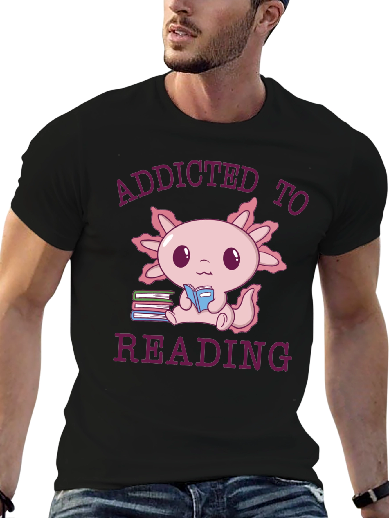 Addicted To Reading Axolotl T-Shirt