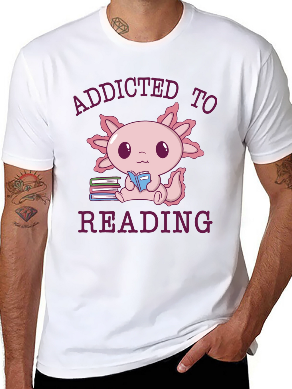Addicted To Reading Axolotl T-Shirt