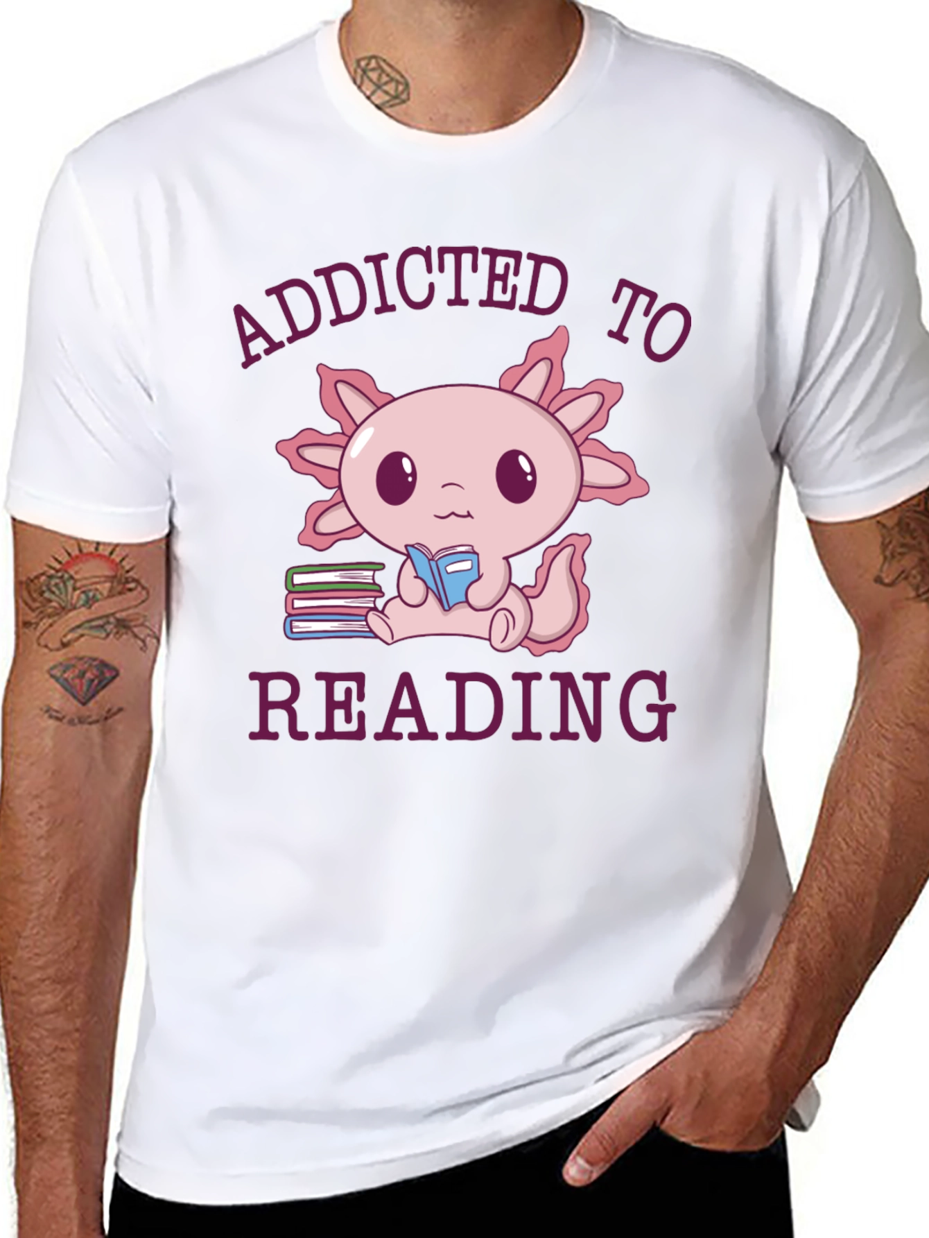 Addicted To Reading Axolotl T-Shirt