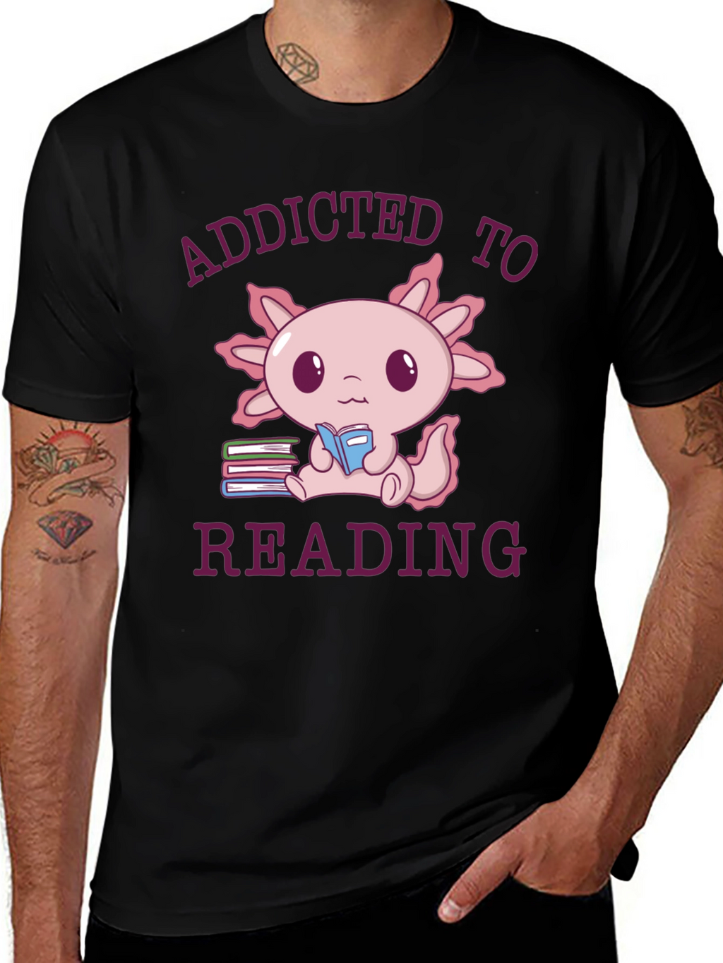 Addicted To Reading Axolotl T-Shirt