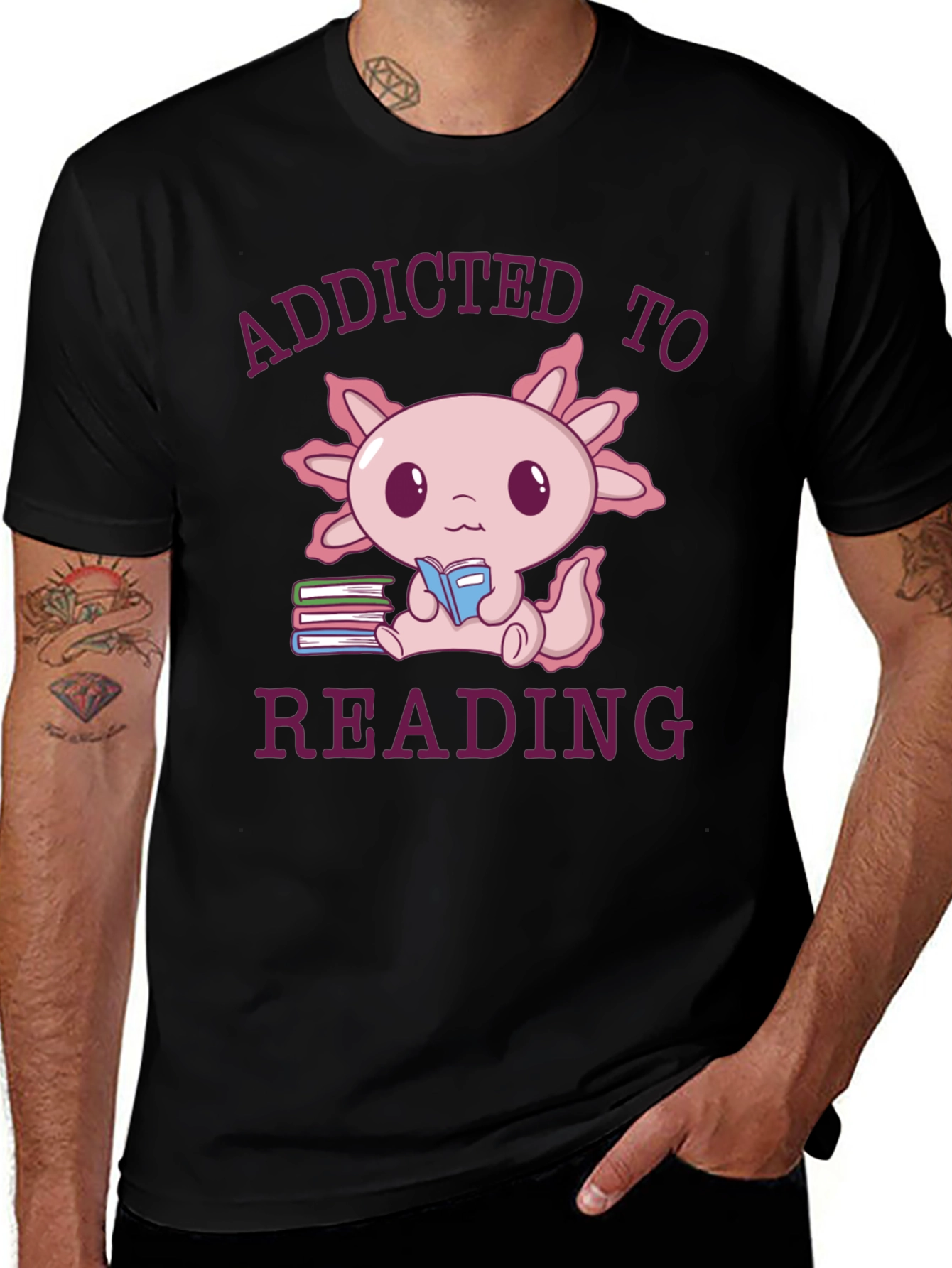 Addicted To Reading Axolotl T-Shirt