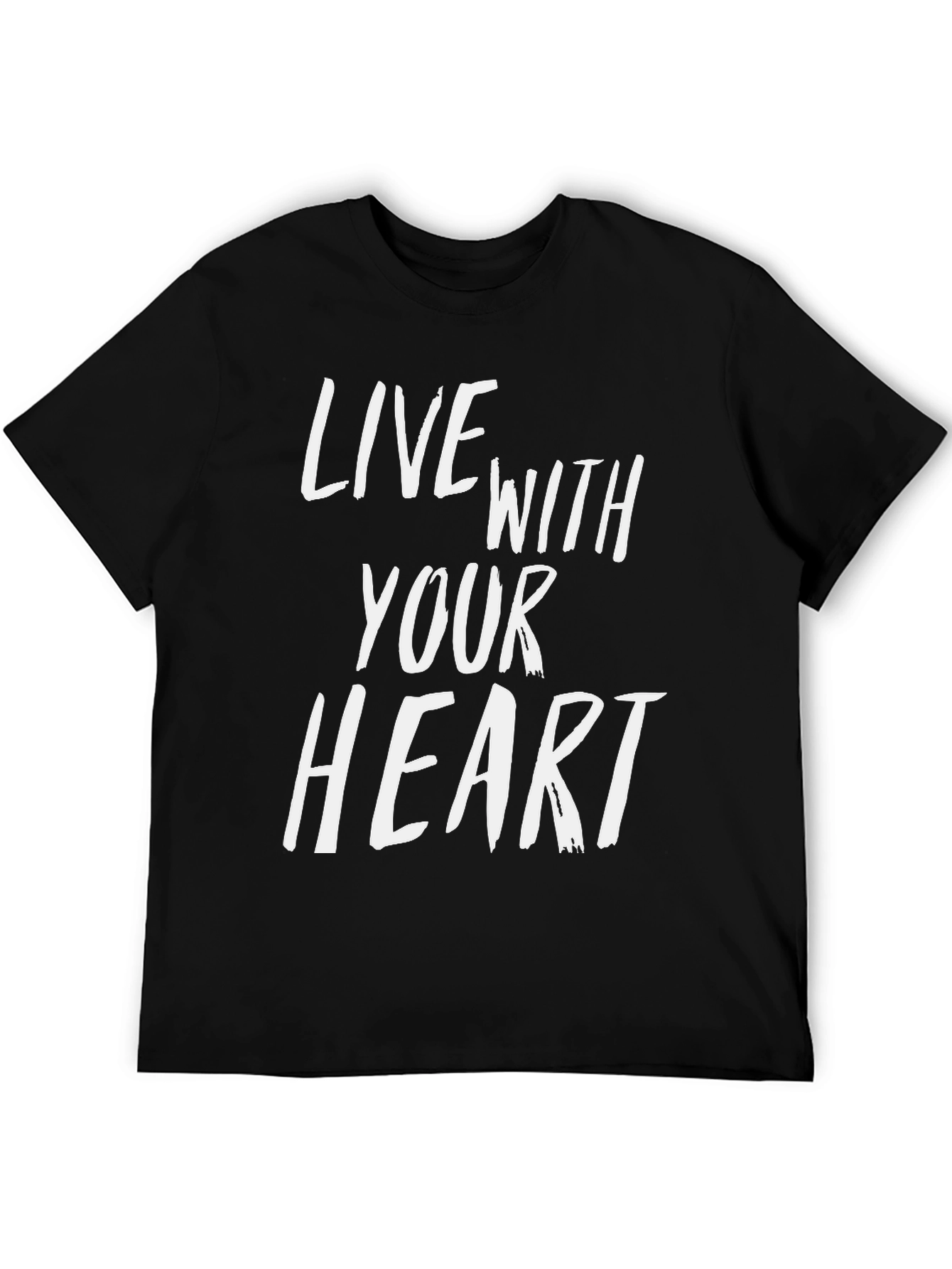 Live With Your Heart Graphic Tee - Black