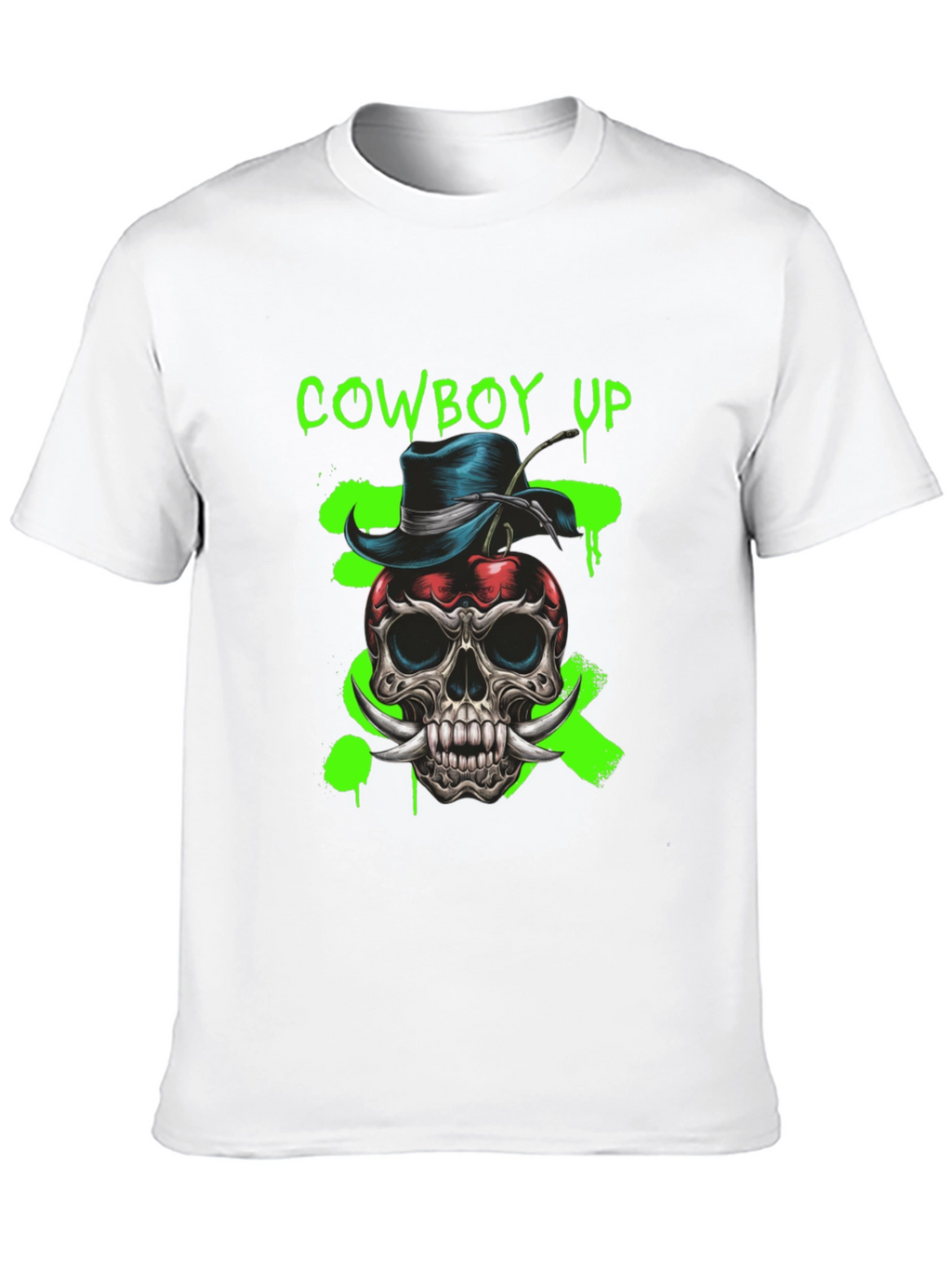 Cowboy Up Skull Graphic Tee - Unique Design