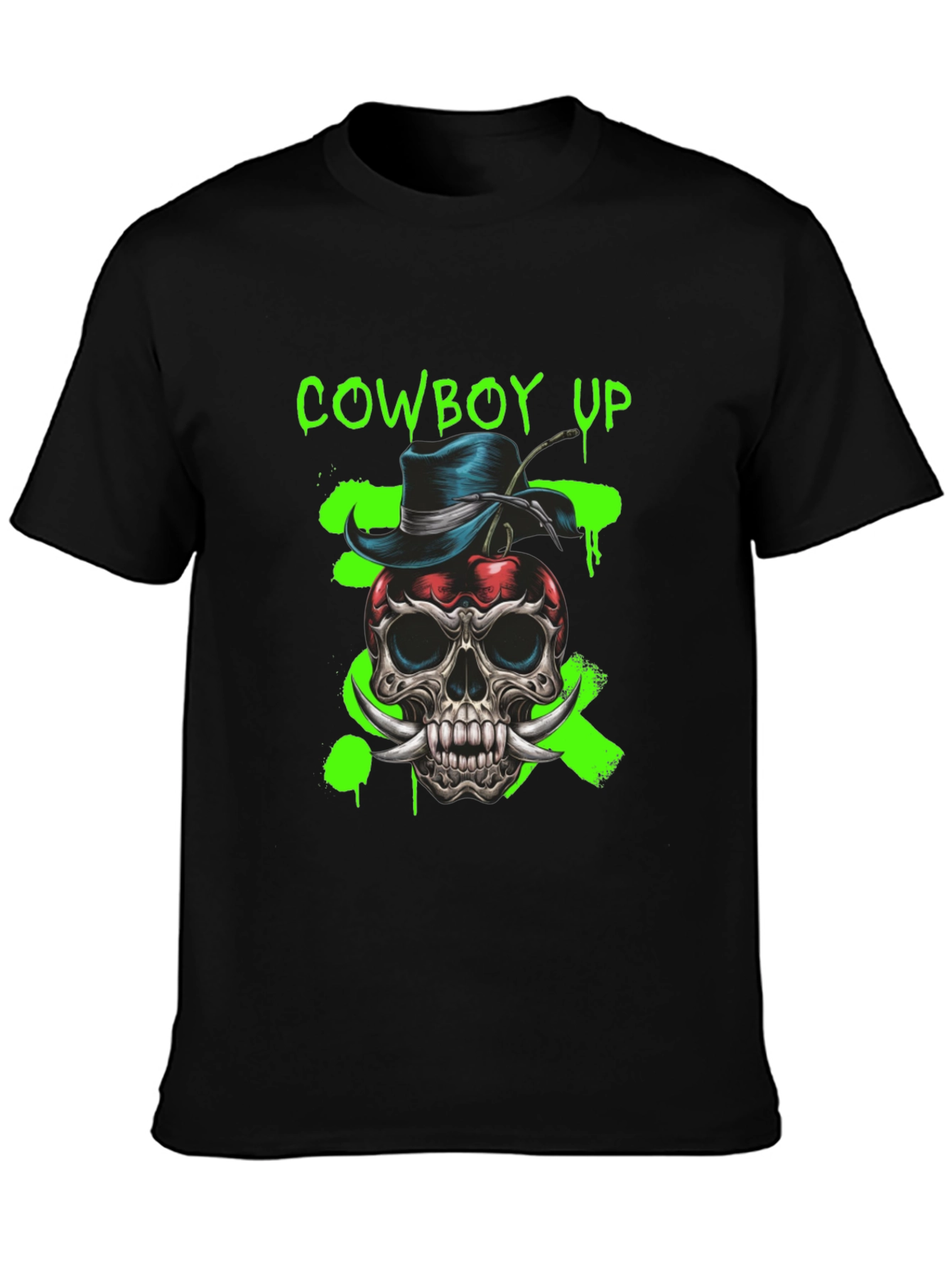 Cowboy Up Skull Graphic Tee - Unique Design