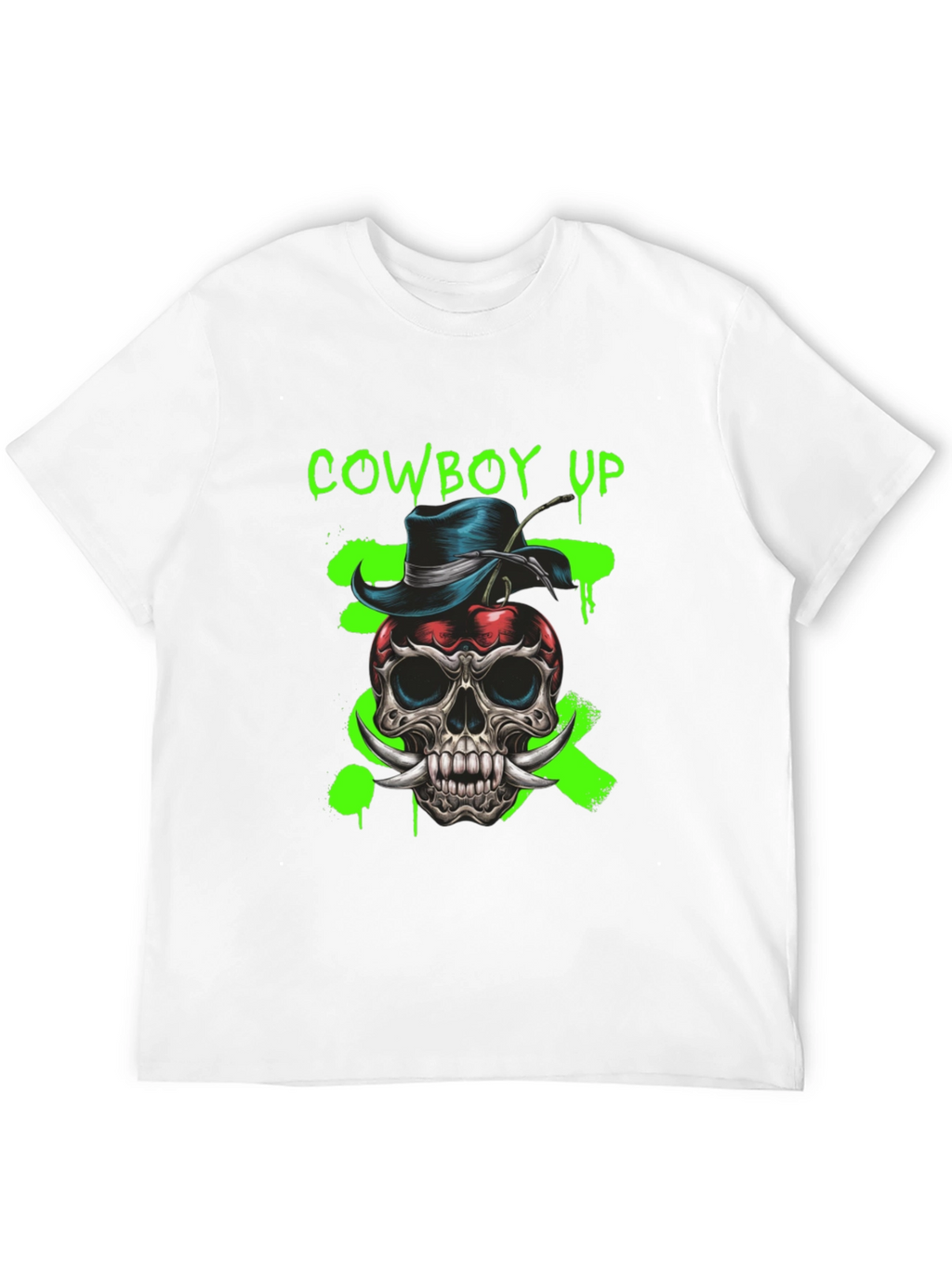 Cowboy Up Skull Graphic Tee - Unique Design