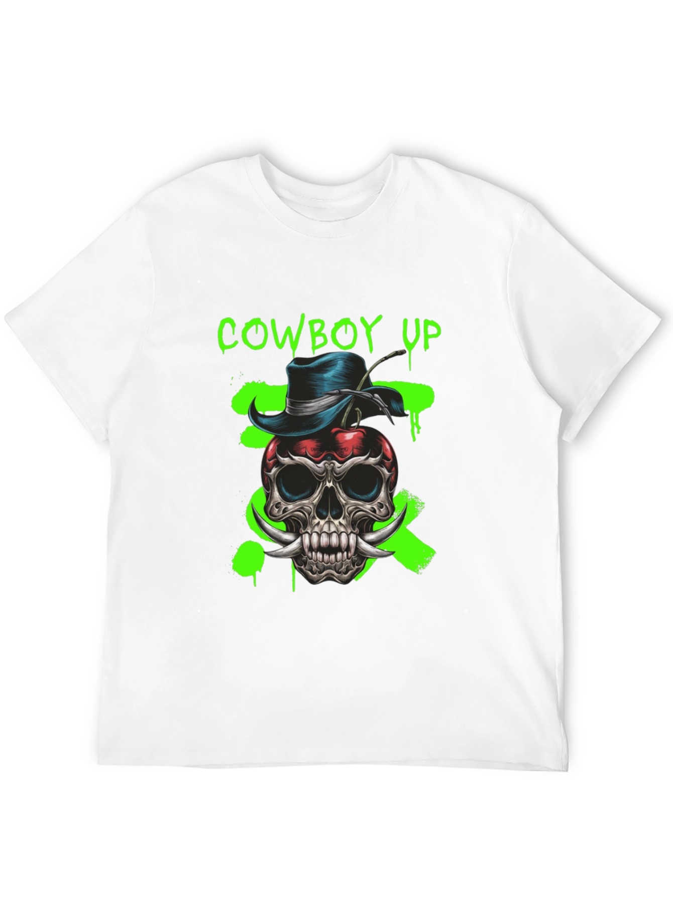 Cowboy Up Skull Graphic Tee - Unique Design