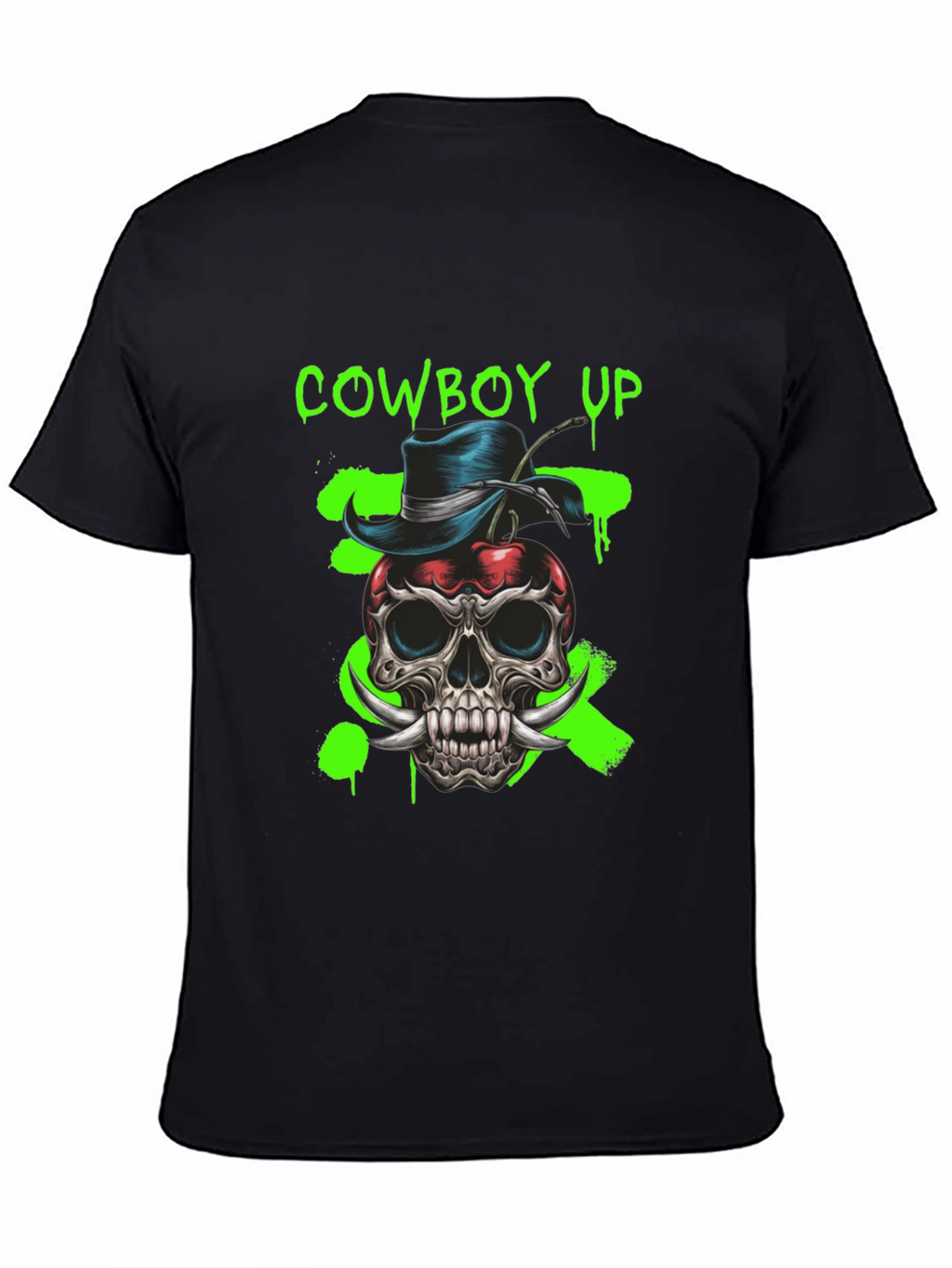 Cowboy Up Skull Graphic Tee - Unique Design
