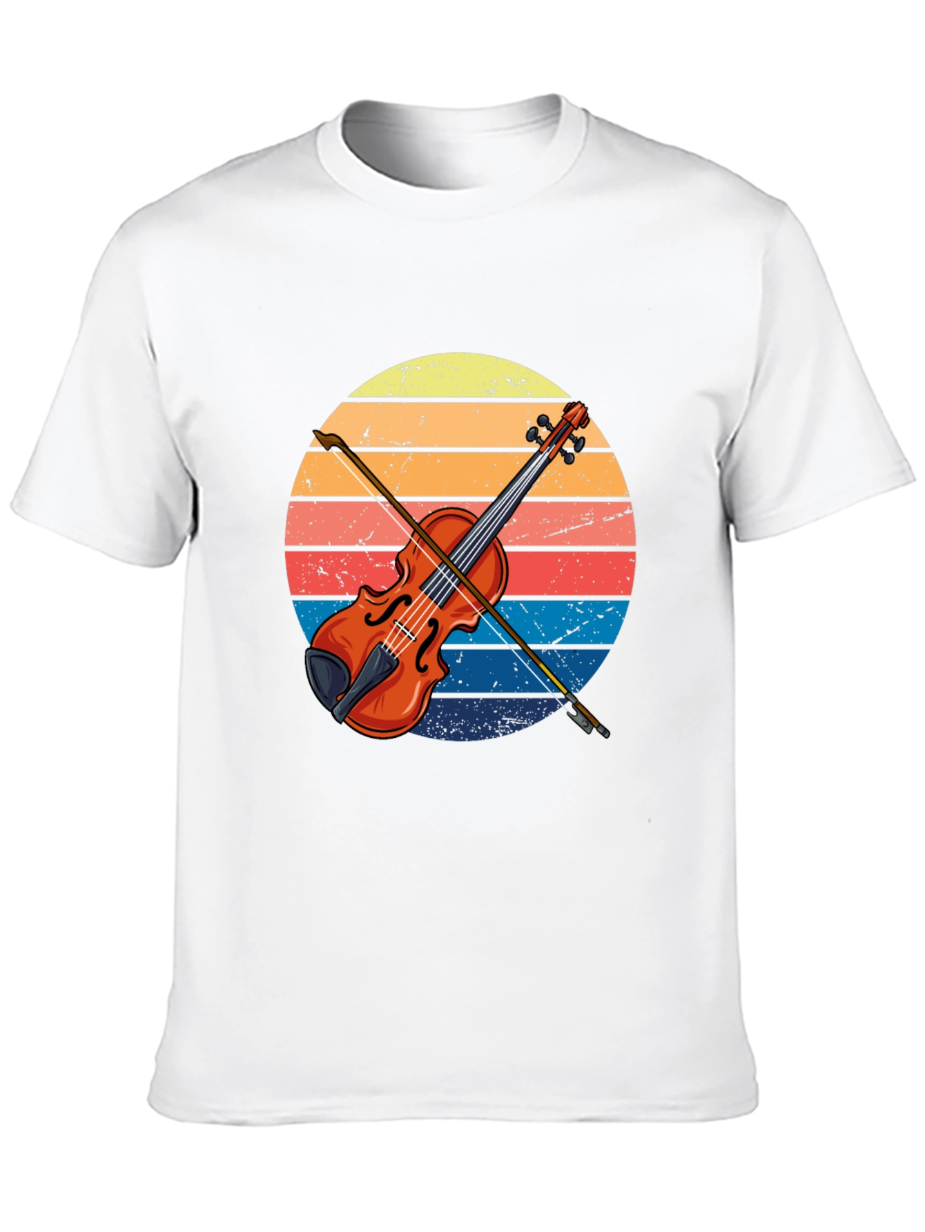 Retro Violin Sunset Graphic Tee