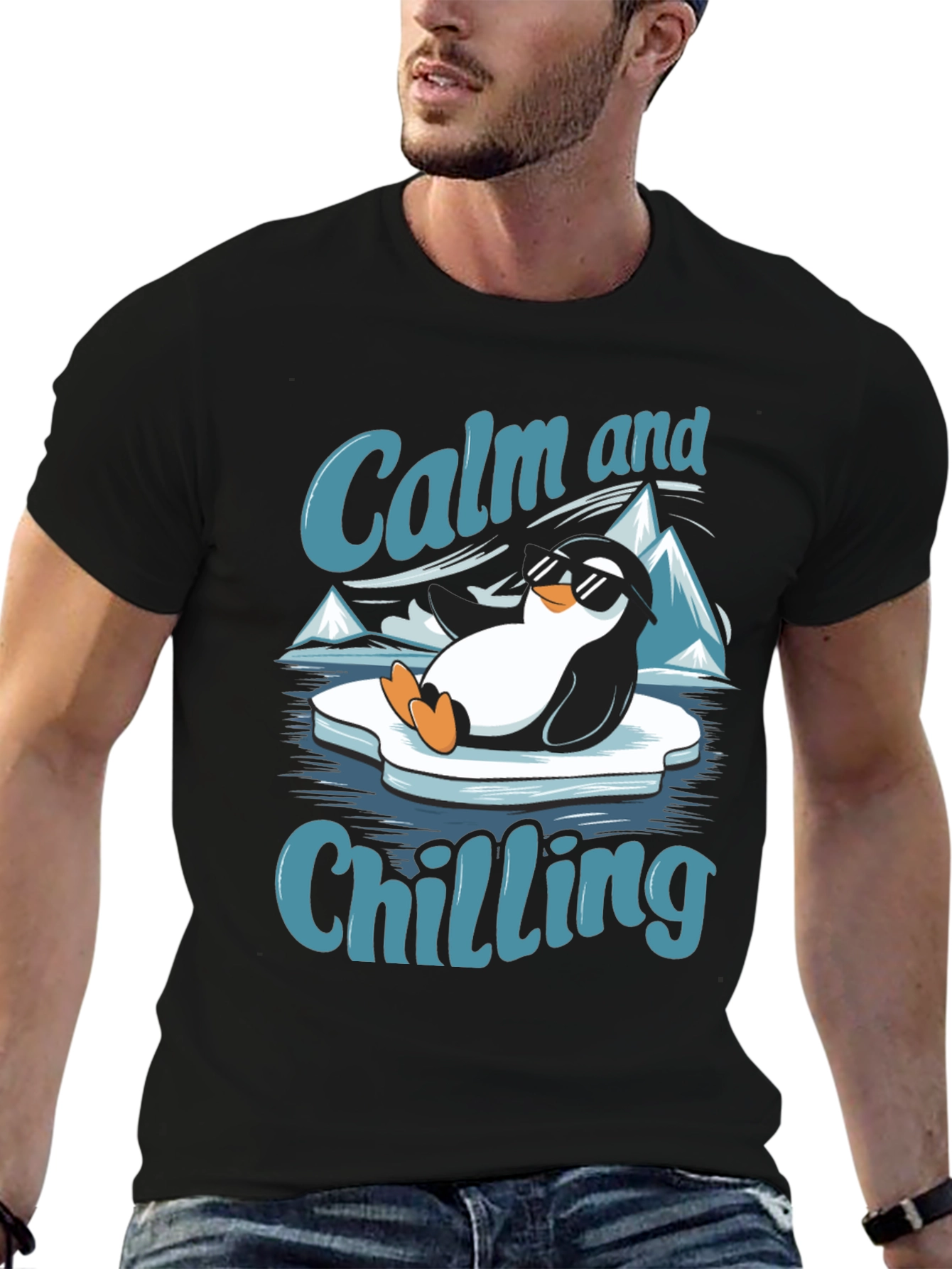 Calm and Chilling Penguin T-Shirt