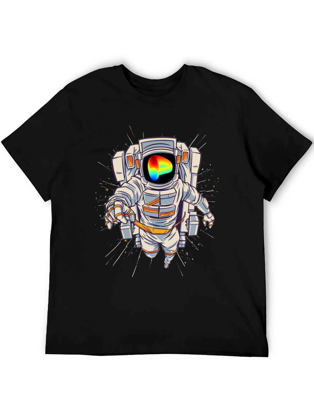 Astronaut Graphic Print T-Shirt - Black