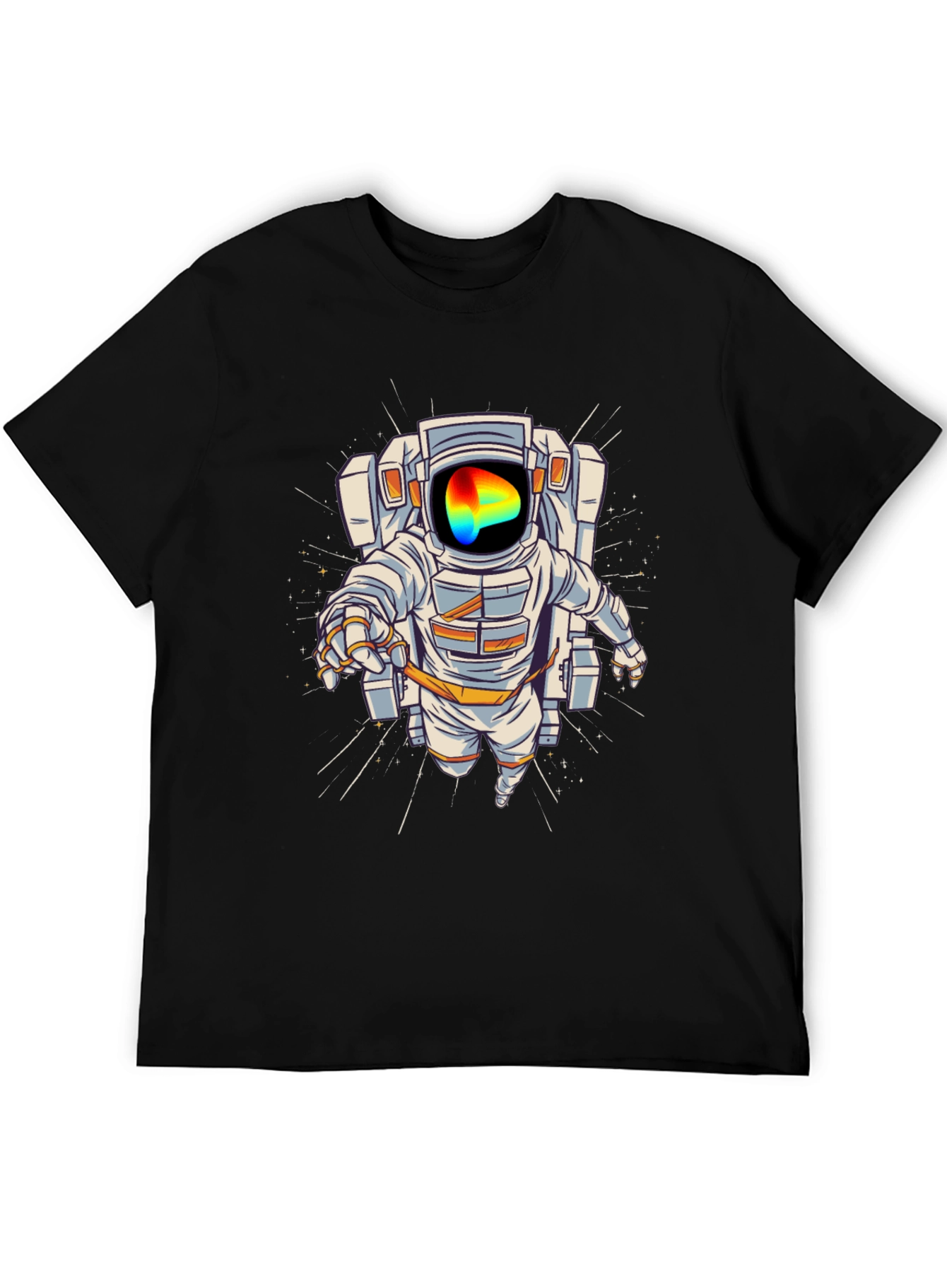 Astronaut Graphic Print T-Shirt - Black