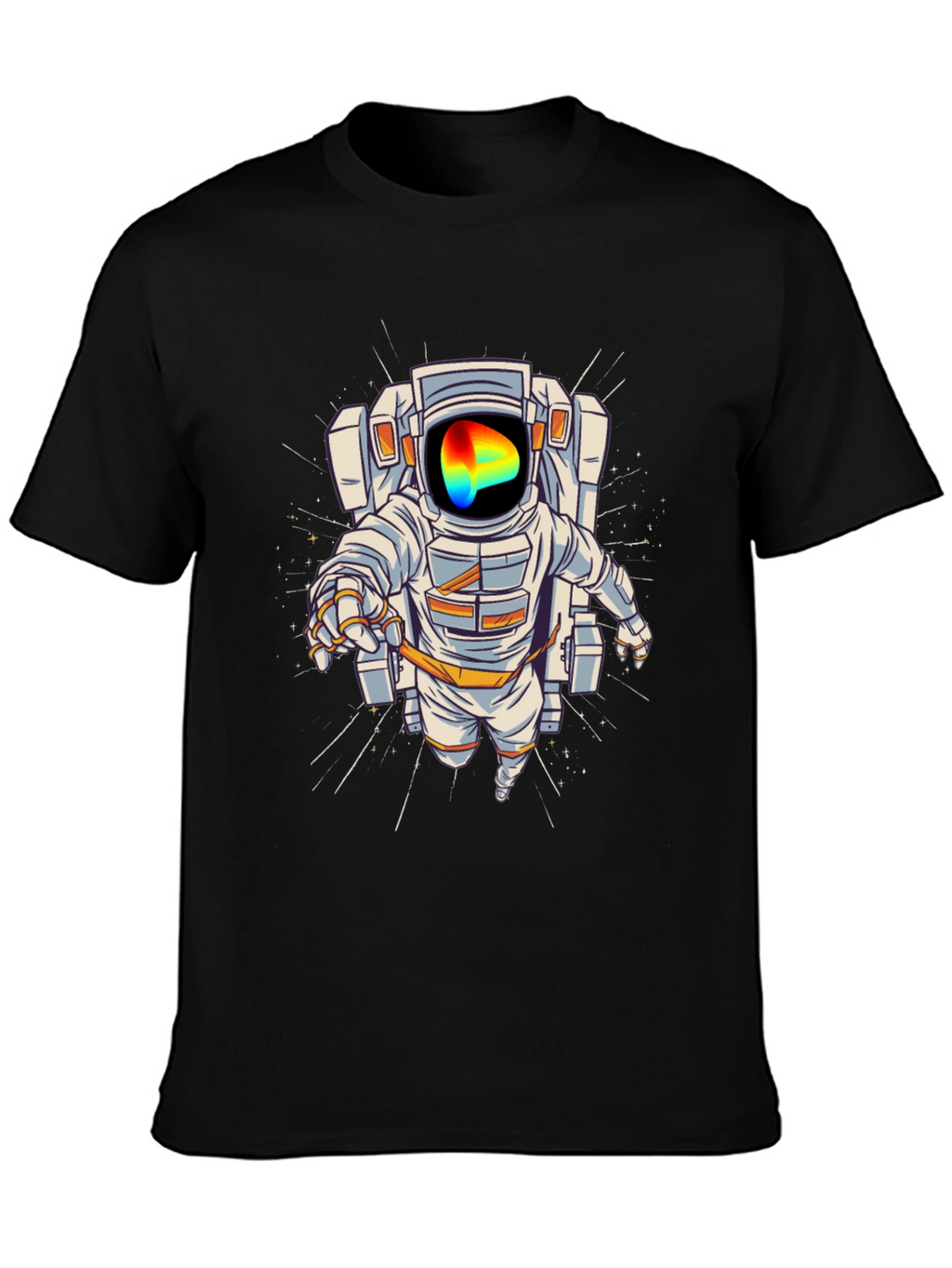 Astronaut Graphic Print T-Shirt - Black