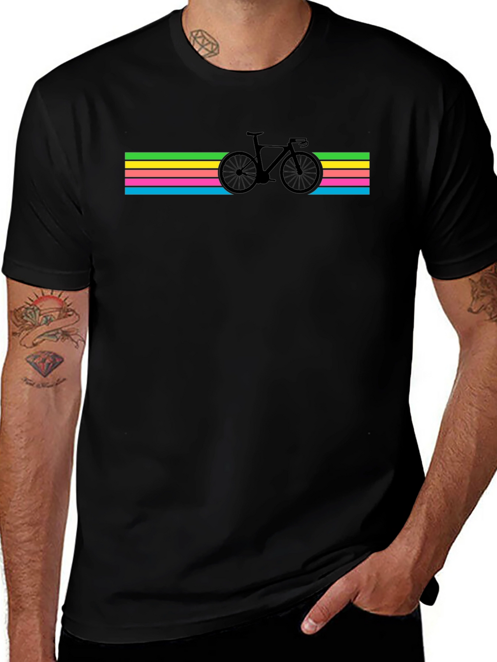 Retro Cycling T-Shirt - Black