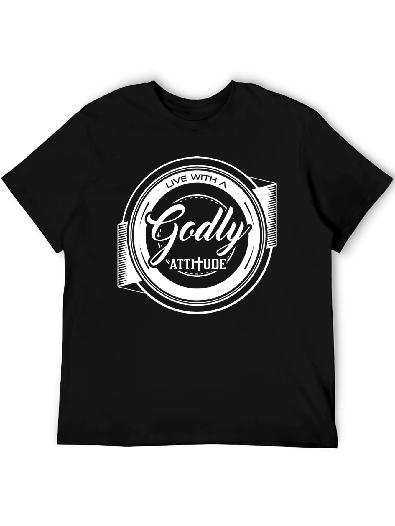 Live With a Godly Attitude Black T-Shirt