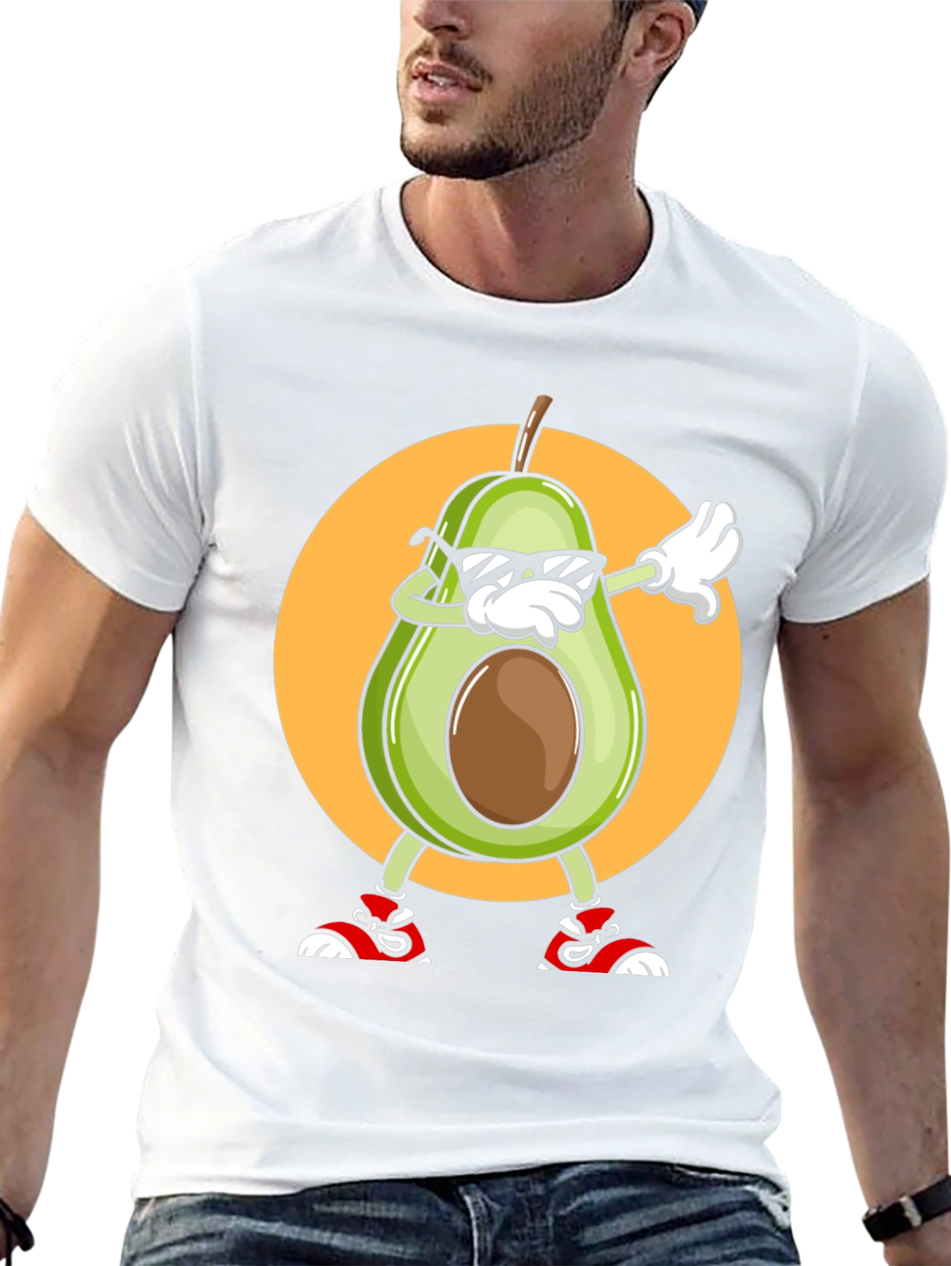 Avocado Dabbing Graphic Tee - Cool Cartoon T-Shirt